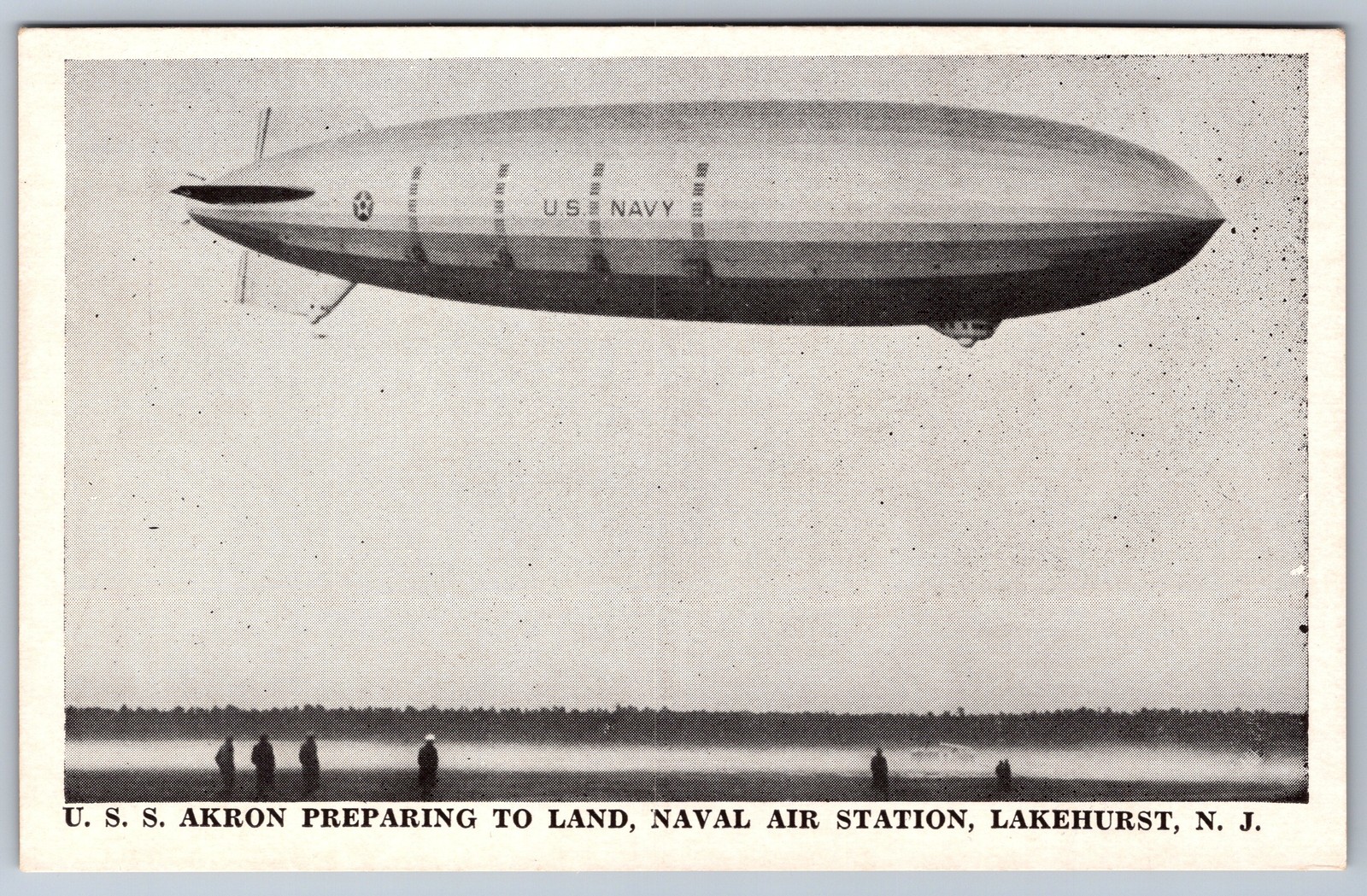 USS Akron Airship Lakehurst NJ Naval Air Station Postcard US Navy Zeppelin USS Akron Airship Lakehurst NJ Naval Air Station Postcard US Navy Zeppelin