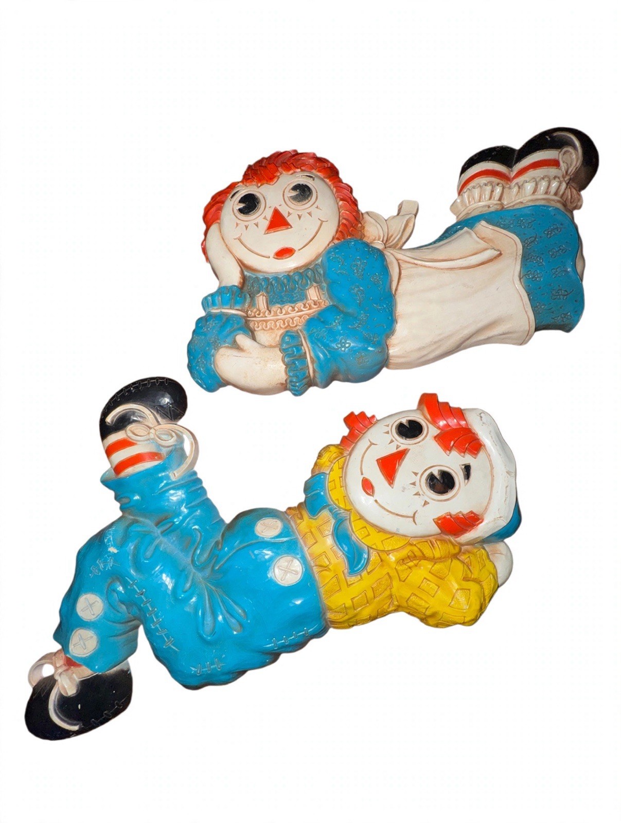 Raggedy Ann And Andy Plastic Plaque 1977 Raggedy Ann And Andy Plastic Plaque 1977