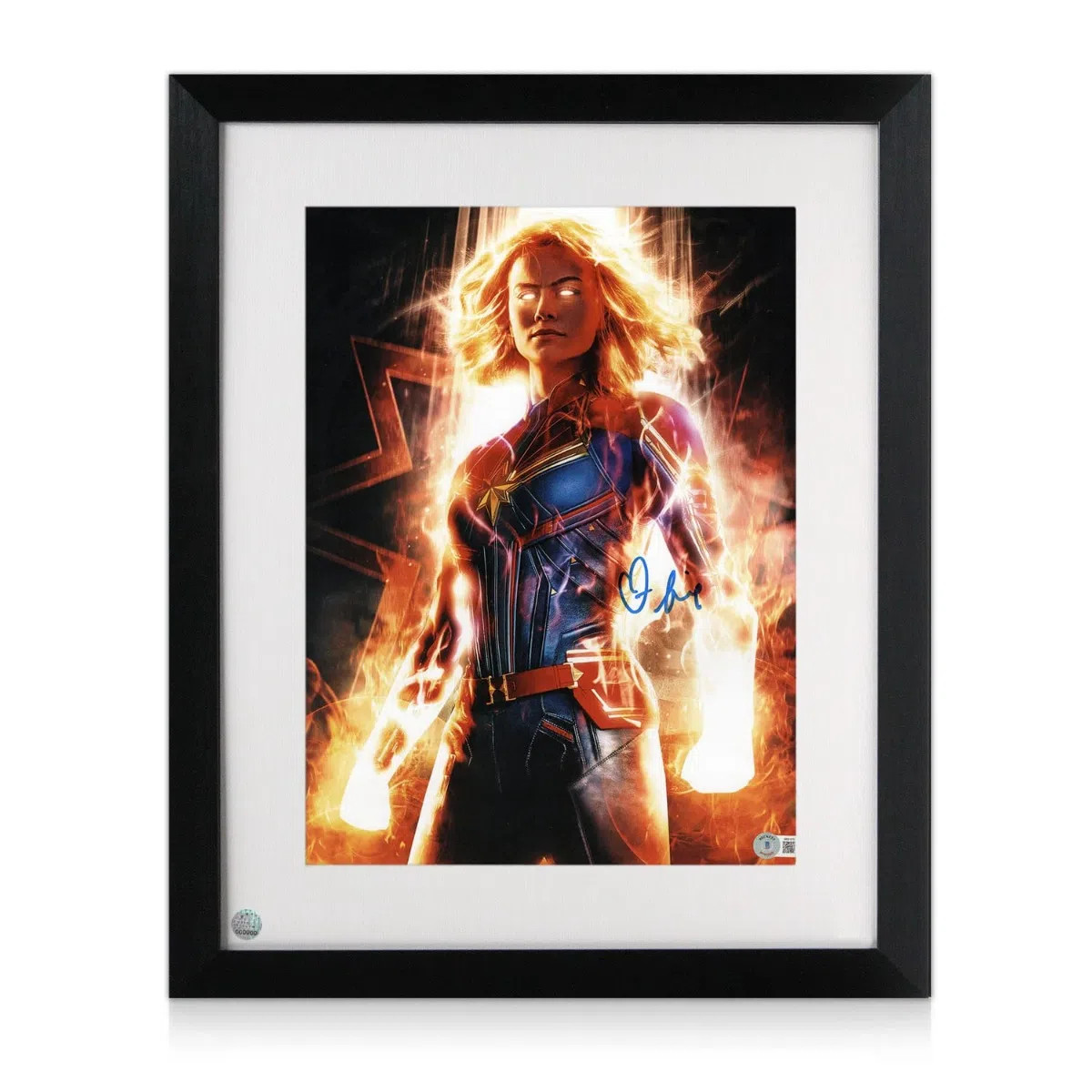 Brie Larson Signed Captain Marvel Poster. Framed Brie Larson Signed Captain Marvel Poster. Framed