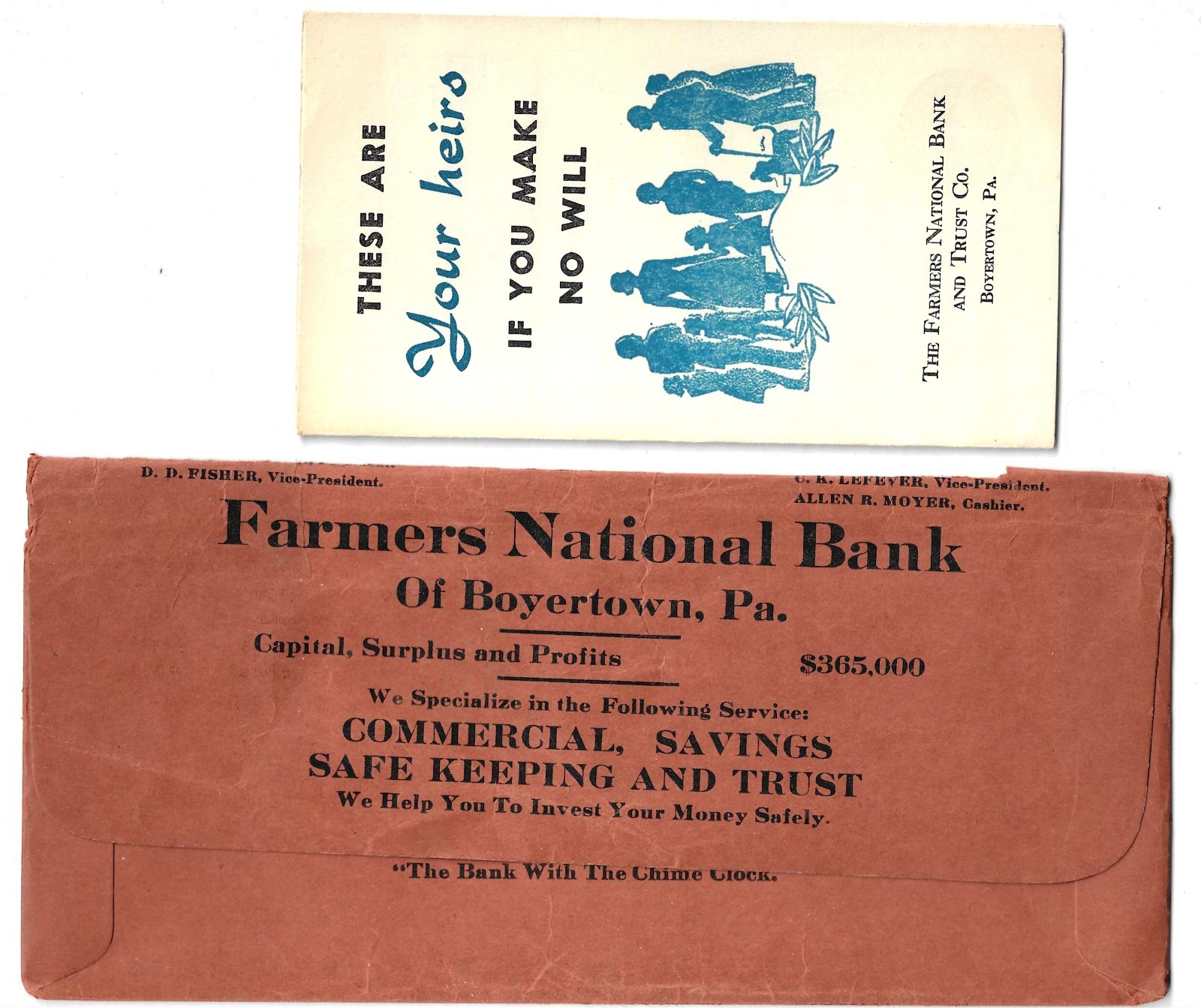 Old Farmers National Bank & Trust Co., Boyertown, PA Memorabilia Old Farmers National Bank & Trust Co., Boyertown, PA Memorabilia
