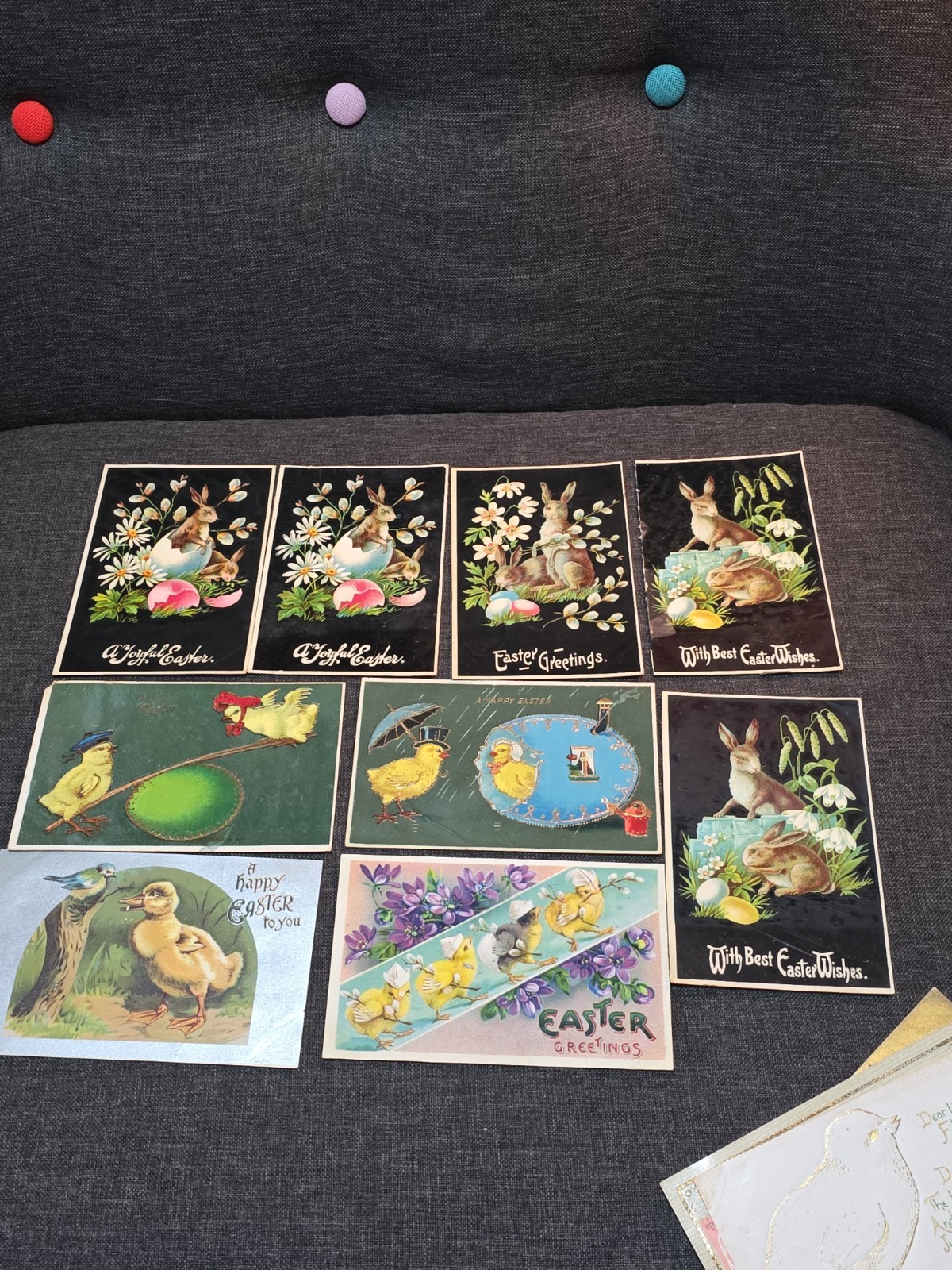 Lot of 17 Antique~1900's~POSTCARDS Easter BUNNIES CHICKS EMBOSSED Lot of 17 Antique~1900's~POSTCARDS Easter BUNNIES CHICKS EMBOSSED