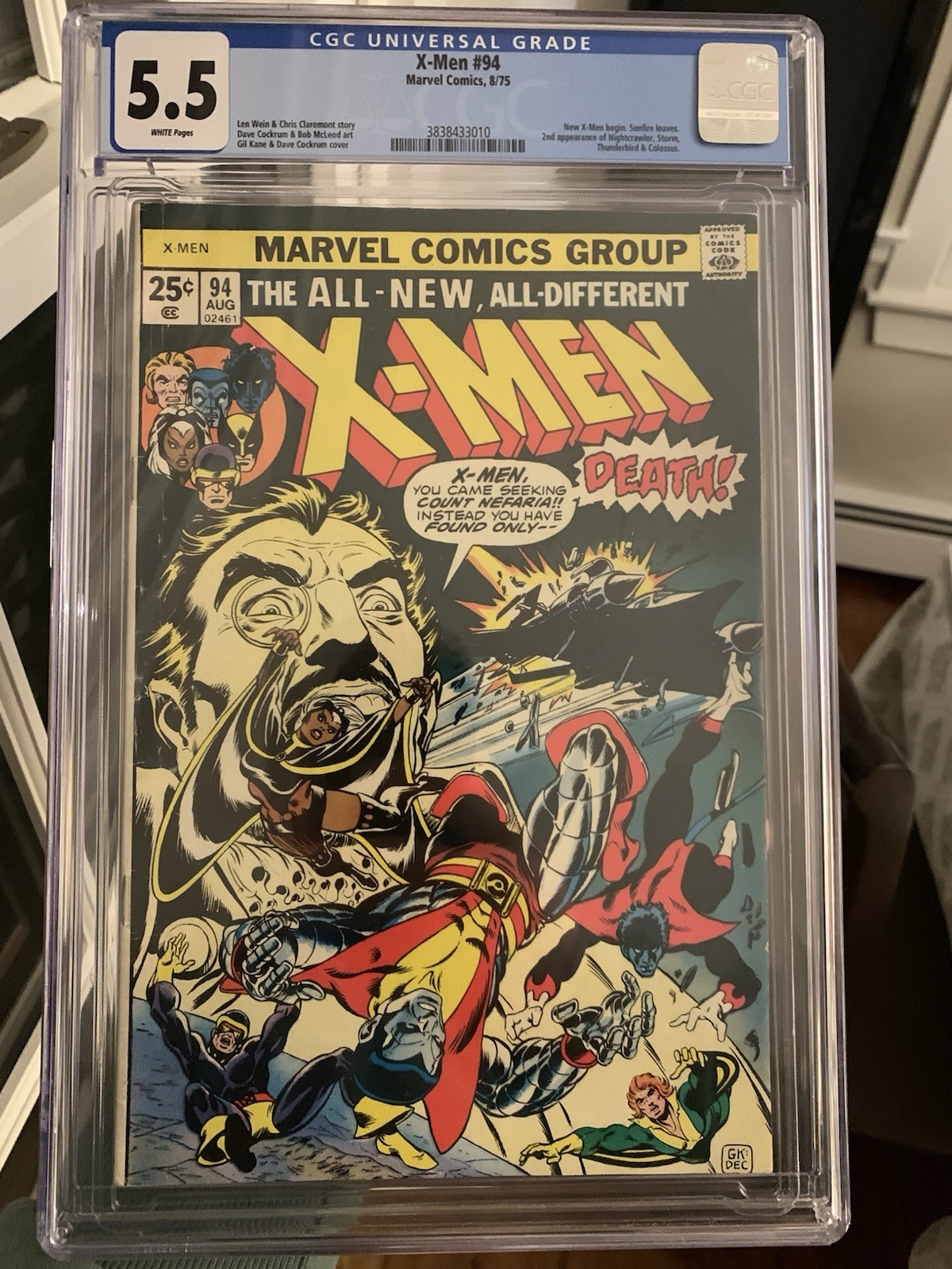 X-Men #94 CGC 5.5 2nd Appearance Of New X-Men And Start Of New X-Men White Pages