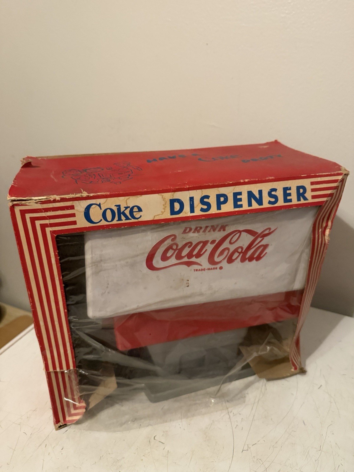 Vintage Coca-Cola Toy Coke Dispenser w/ Original Box & 4 Cups Vintage Coca-Cola Toy Coke Dispenser w/ Original Box & 4 Cups