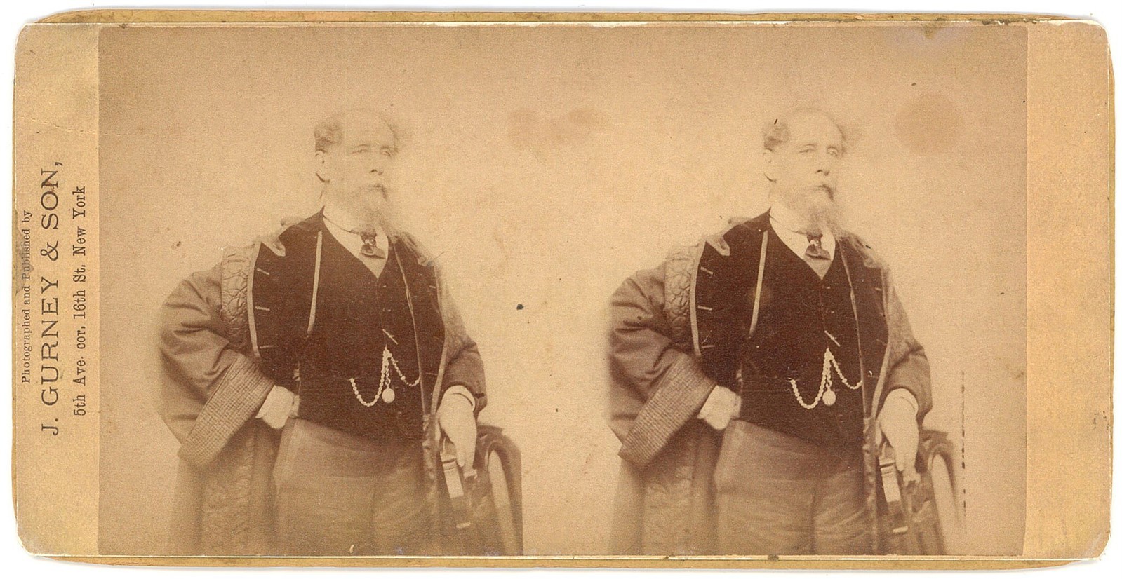 PERSONALITY STEREOVIEW - Charles Dickens - J Gurney & Son - REPRODUCTION PERSONALITY STEREOVIEW - Charles Dickens - J Gurney & Son - REPRODUCTION