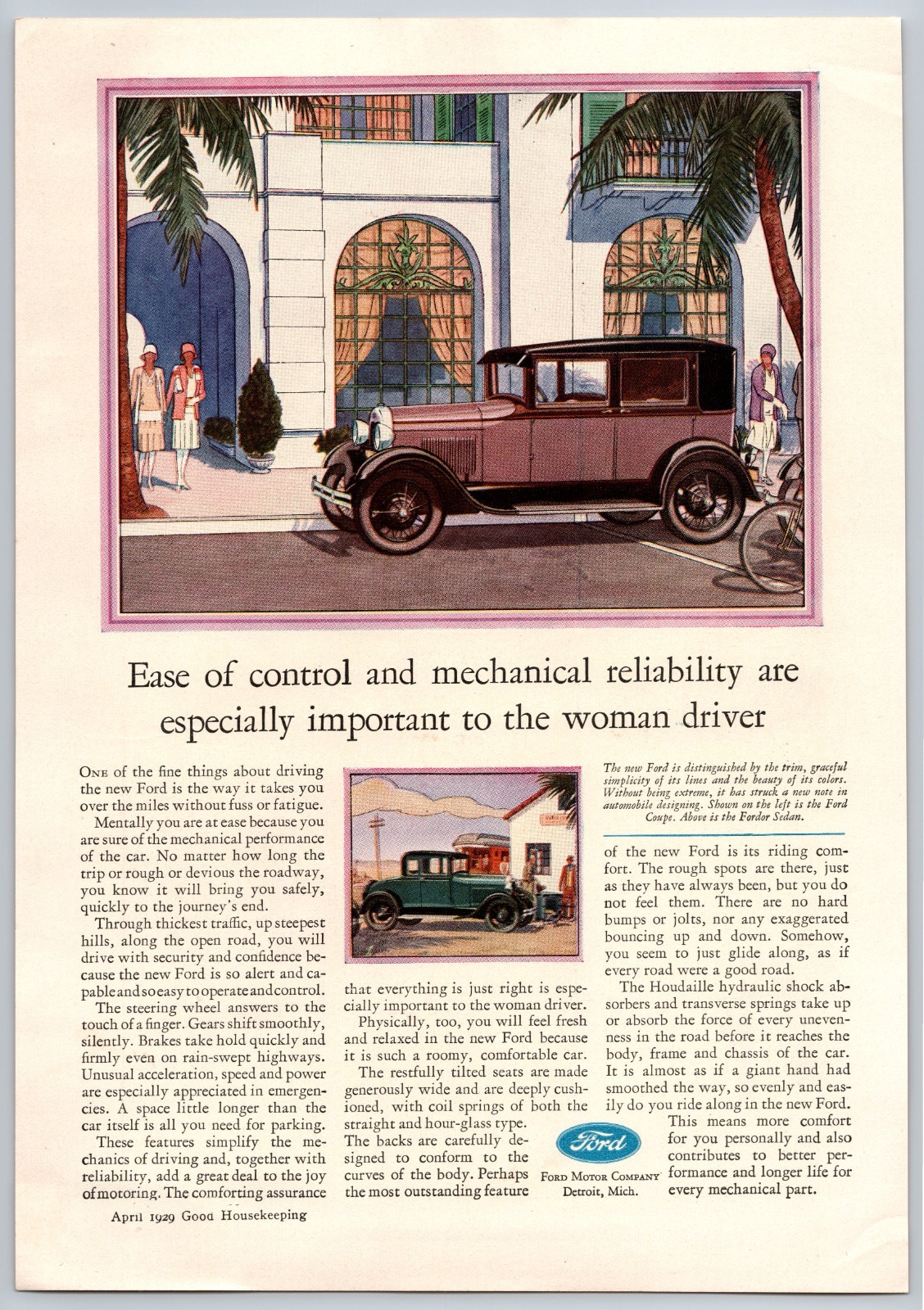 Vintage 1929, Ford, Fordor Sedan, Auto, Automobile, Car 20's Print Ad Vintage 1929, Ford, Fordor Sedan, Auto, Automobile, Car 20's Print Ad