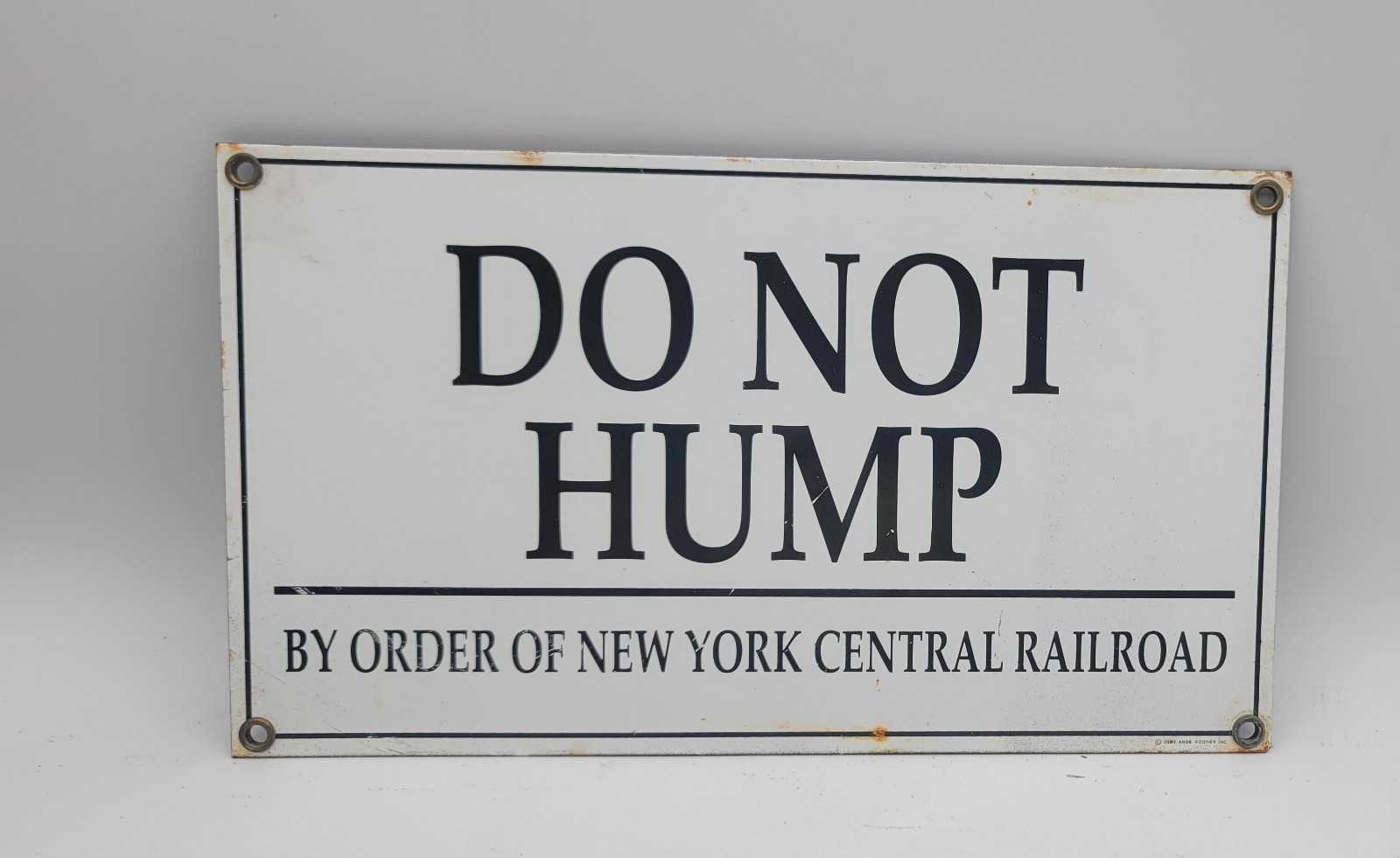 Vintage Do Not Hump New York Central Railroad Porcelain Enameled Metal Sign Vintage Do Not Hump New York Central Railroad Porcelain Enameled Metal Sign