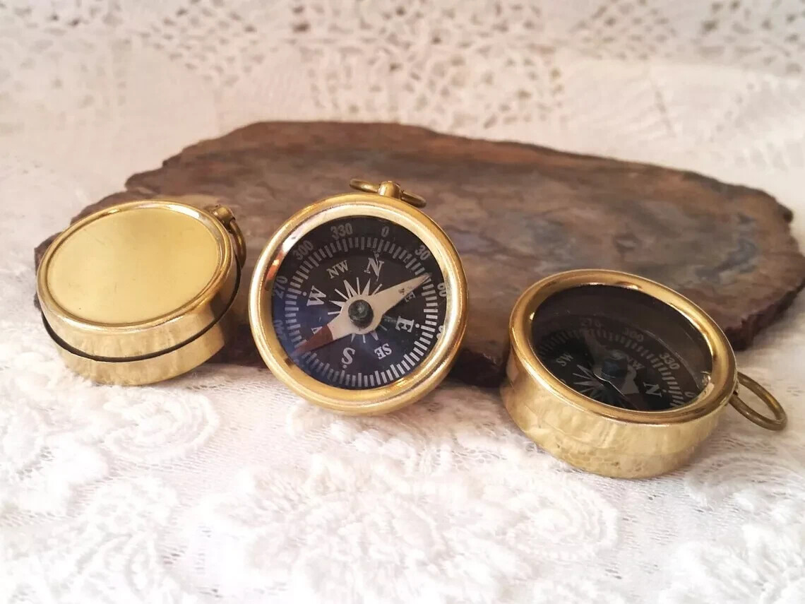 Lot of 100 Pcs Vintage Brass Mini Working Compass Keychain Maritime Nautical Lot of 100 Pcs Vintage Brass Mini Working Compass Keychain Maritime Nautical