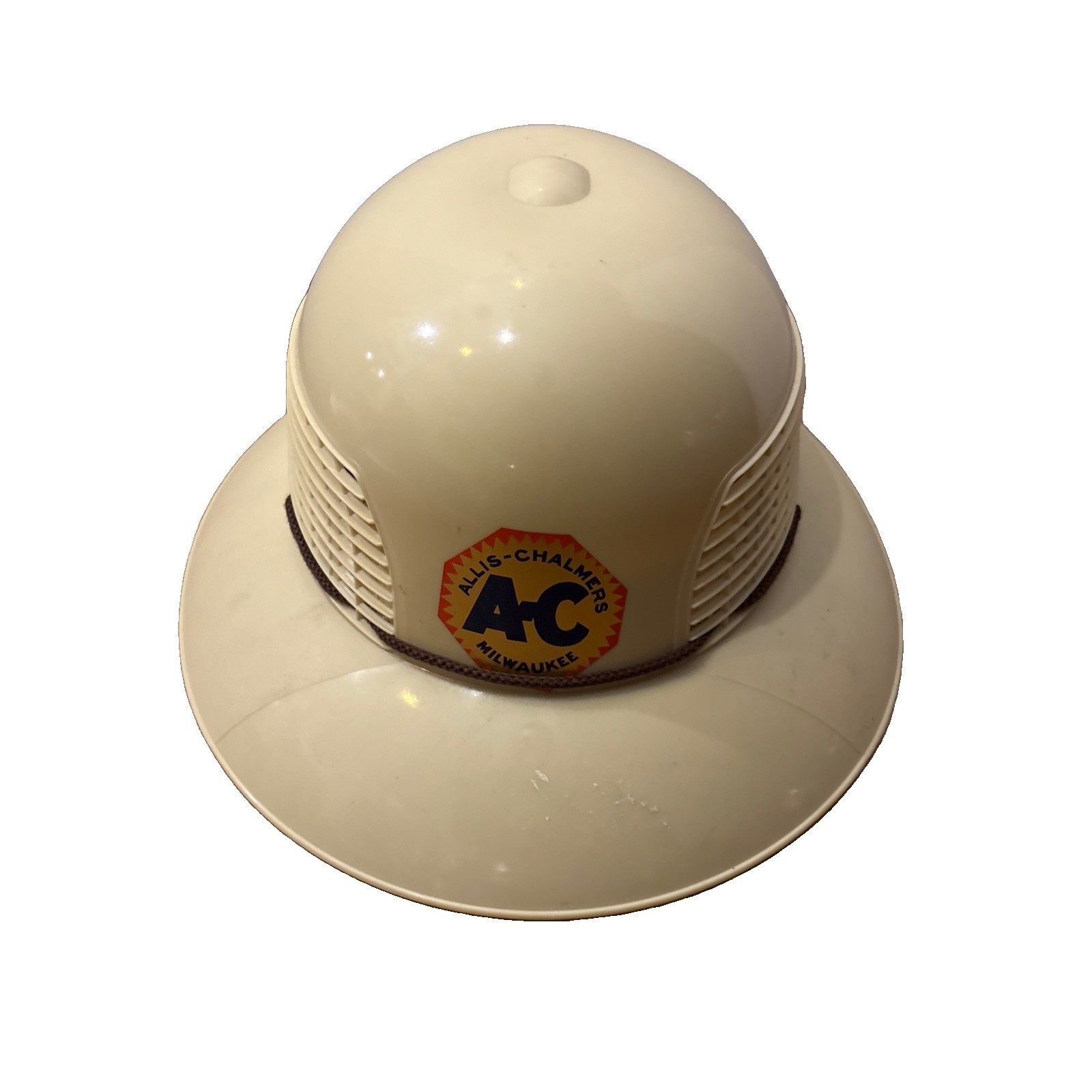 Allis Chalmers Pith Helmet Vintage Tractor Advertising Sun Hat AC Sign Beekeeper Allis Chalmers Pith Helmet Vintage Tractor Advertising Sun Hat AC Sign Beekeeper