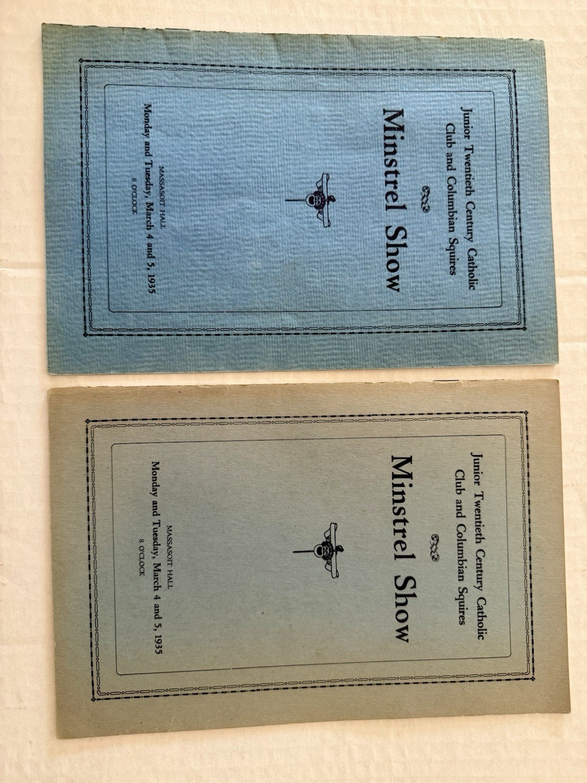 Jr 20th Century Catholic Club & Columbian Squires Minstrel Fall River MA  1935