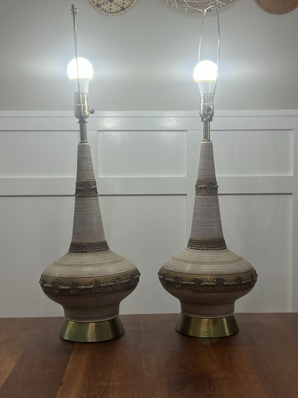 Atomic Genie Lamps Stamped Quartite Creative Corp ‘59 Brand MCM Ceramic Atomic
