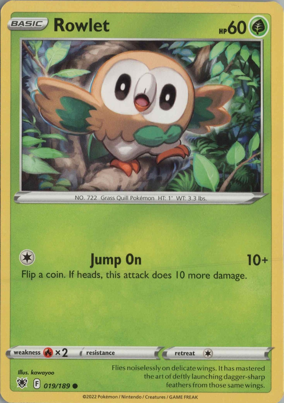 2022 POKÉMON SWORD AND SHIELD FATESHIFT #19 ROWLET FULL ART 2022 POKÉMON SWORD AND SHIELD FATESHIFT #19 ROWLET FULL ART