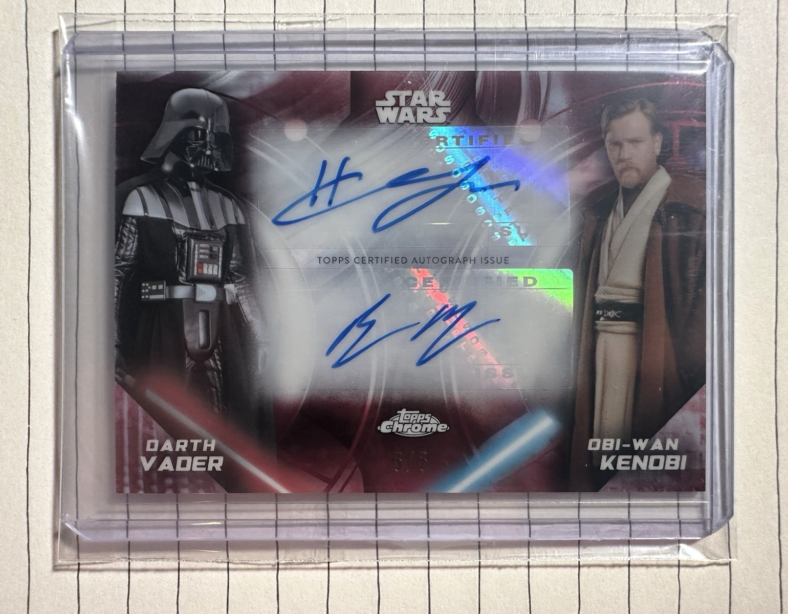 2026 Topps Chrome Star Wars Darth Vader & Obi-Wan Kenobi DUO-HE Auto 5/5 2026 Topps Chrome Star Wars Darth Vader & Obi-Wan Kenobi DUO-HE Auto 5/5