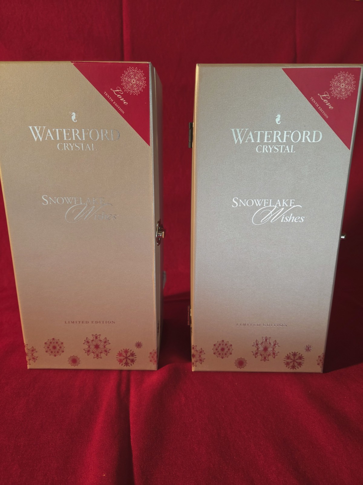 Waterford Snowflake Wishes Love 2020 10th Edition Flutes Pair NIB Boxes Charms Waterford Snowflake Wishes Love 2020 10th Edition Flutes Pair NIB Boxes Charms