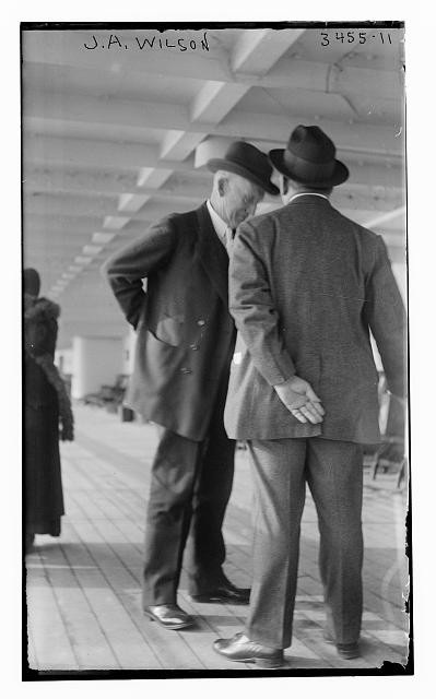 Photo:J.A. Wilson 1910s Men Talking Deck Hat Suit Bain News Service