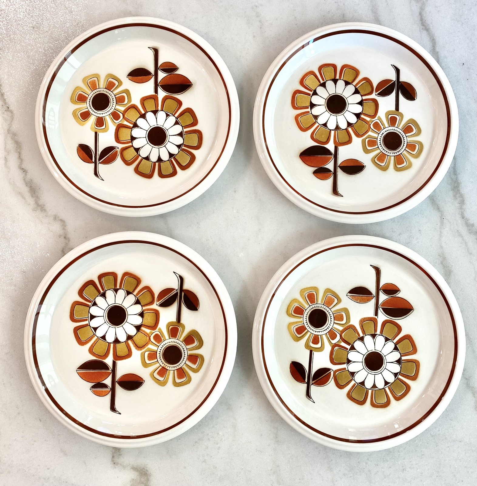 MCM Vtg 1970's Mikasa Light N Lively Grenadier Salad Plates D5851 Lot of 4
