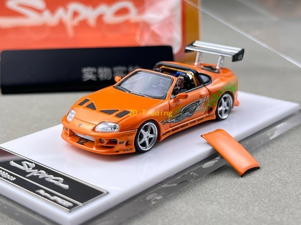 ZD FS 1:64 Orange Supra A80 Convertible Figure Sports Model Diecast Metal Car BN