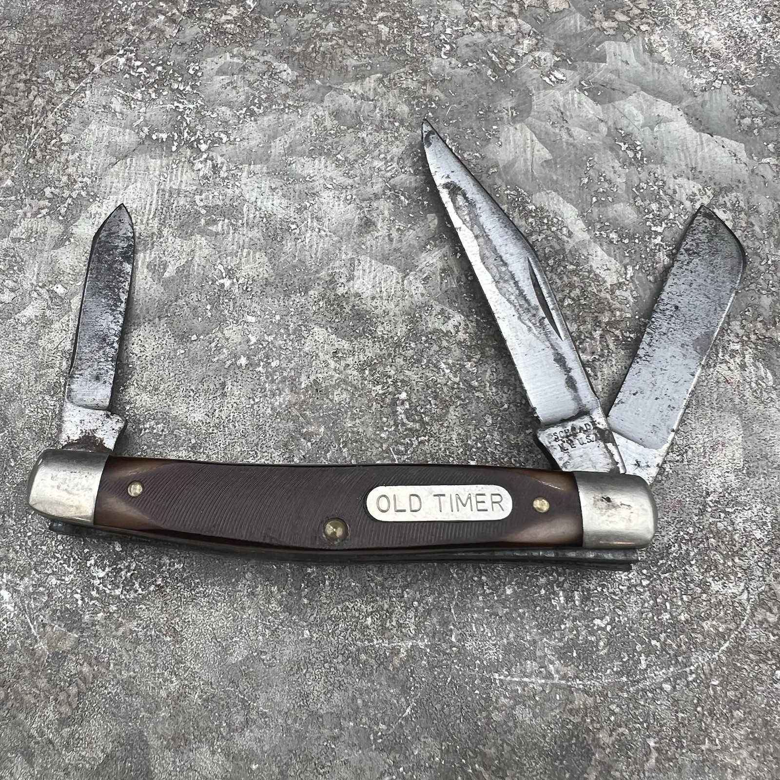 Vintage Schrade Old Timer 34OT Middleman Stockman 3 Blade Pocket Knife USA Vintage Schrade Old Timer 34OT Middleman Stockman 3 Blade Pocket Knife USA