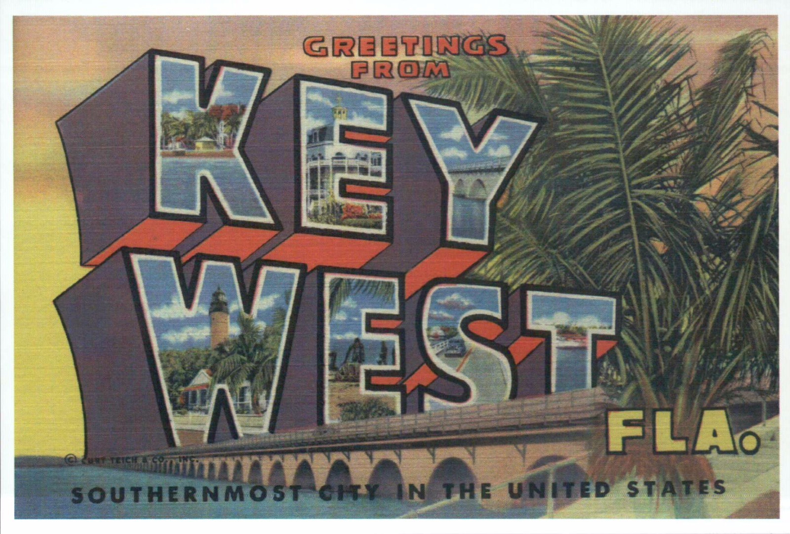 Greetings from Key West Florida Southernmost City - Modern Large Letter Postcard Greetings from Key West Florida Southernmost City - Modern Large Letter Postcard