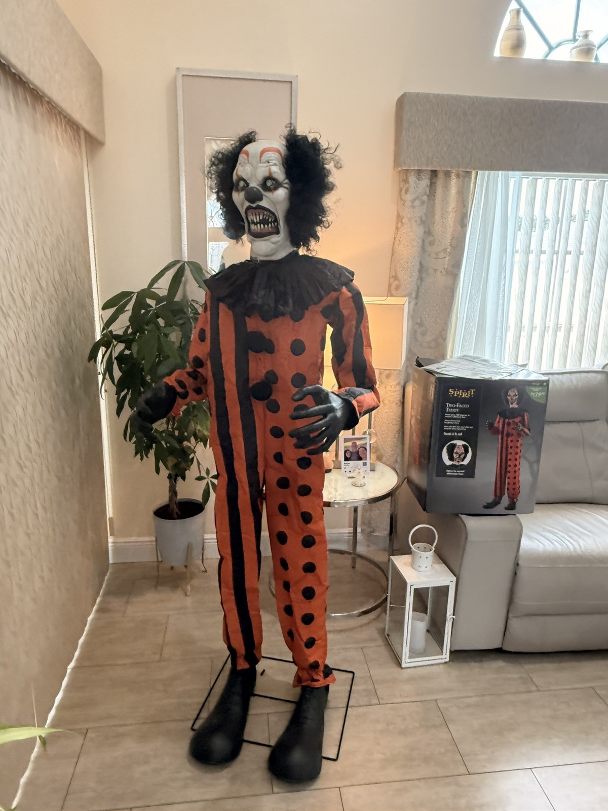 🎃🔥🔥Spirit Halloween Two-Faced Teddy 6 Ft Animatronic Clown Prop Original Box 🎃🔥🔥Spirit Halloween Two-Faced Teddy 6 Ft Animatronic Clown Prop Original Box