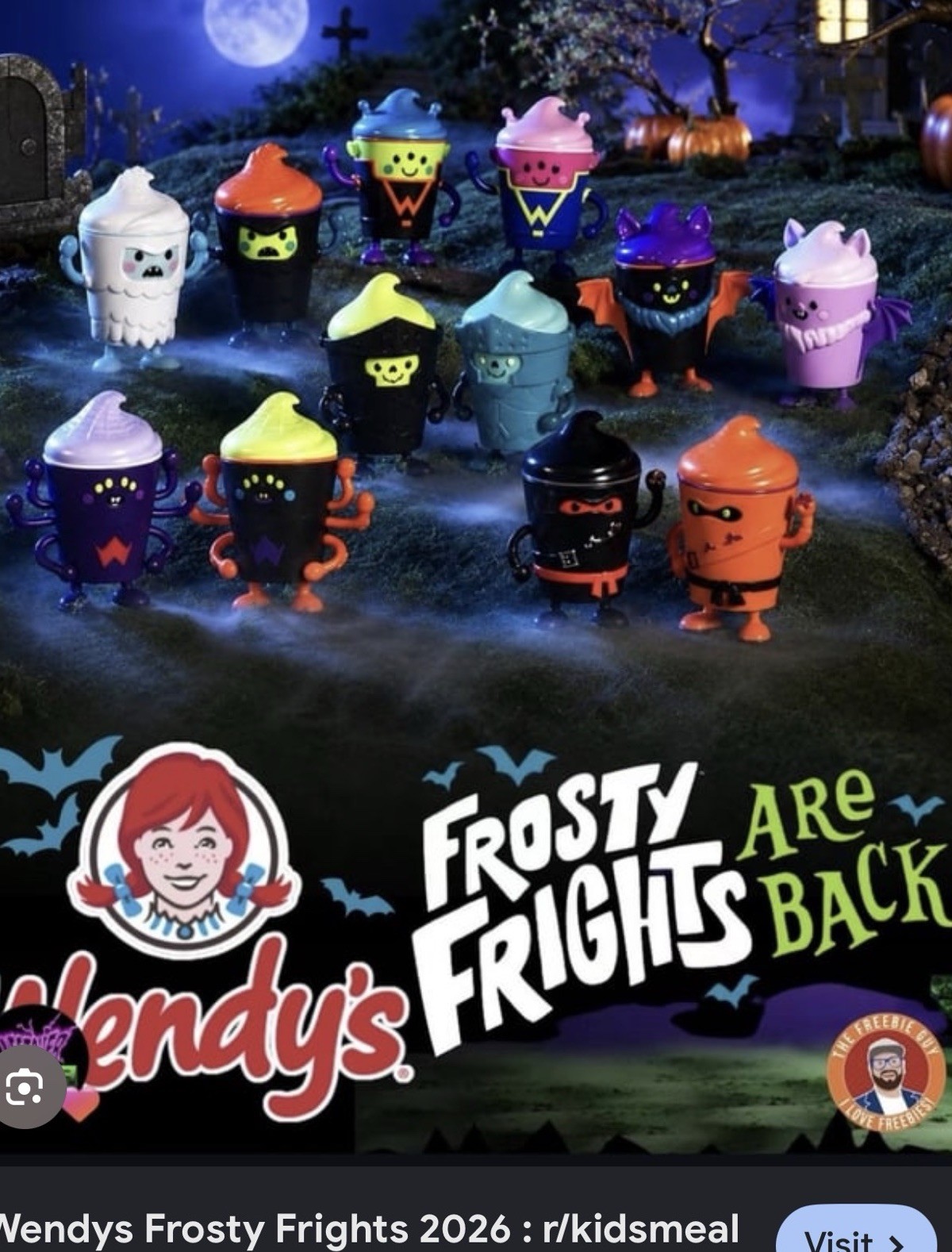 Wendys FROSTY FRIGHTS 2026 Set Of 6 W/Variants Total Of 12 SEALED COMPLETE SET Wendys FROSTY FRIGHTS 2026 Set Of 6 W/Variants Total Of 12 SEALED COMPLETE SET