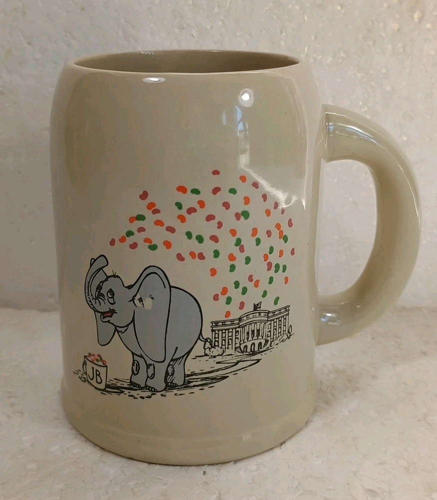 Jeb Bush Cartoon Mug Elephant With Confetti Initials JB Referenceing Please Clap Jeb Bush Cartoon Mug Elephant With Confetti Initials JB Referenceing Please Clap