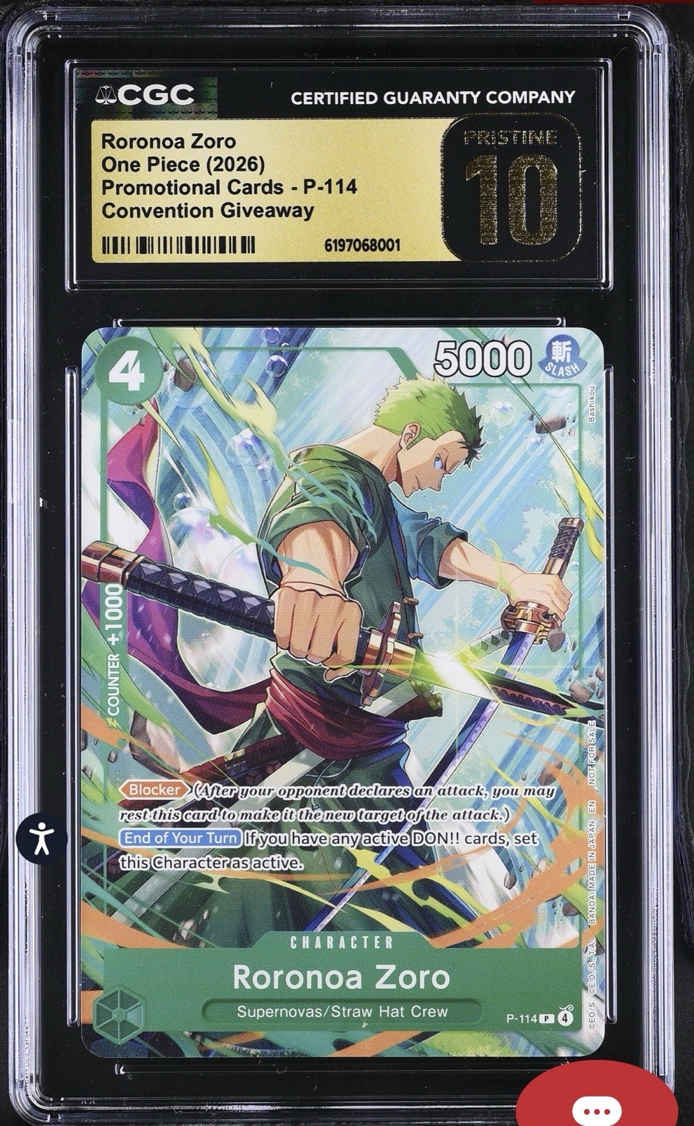 RORONOA ZORO ONE PIECE (2026) PROMOTIONAL CARD -P- 114 CONVENTION GIVE AWAY RORONOA ZORO ONE PIECE (2026) PROMOTIONAL CARD -P- 114 CONVENTION GIVE AWAY