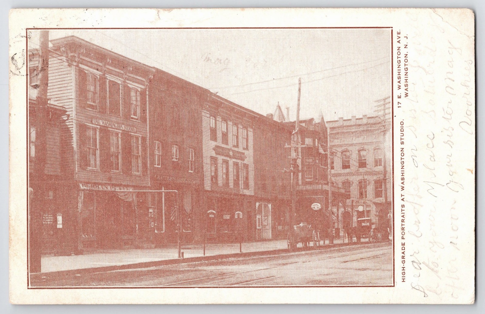 [51H15] Postcard 1909, Washington Avenue Washington New Jersey
