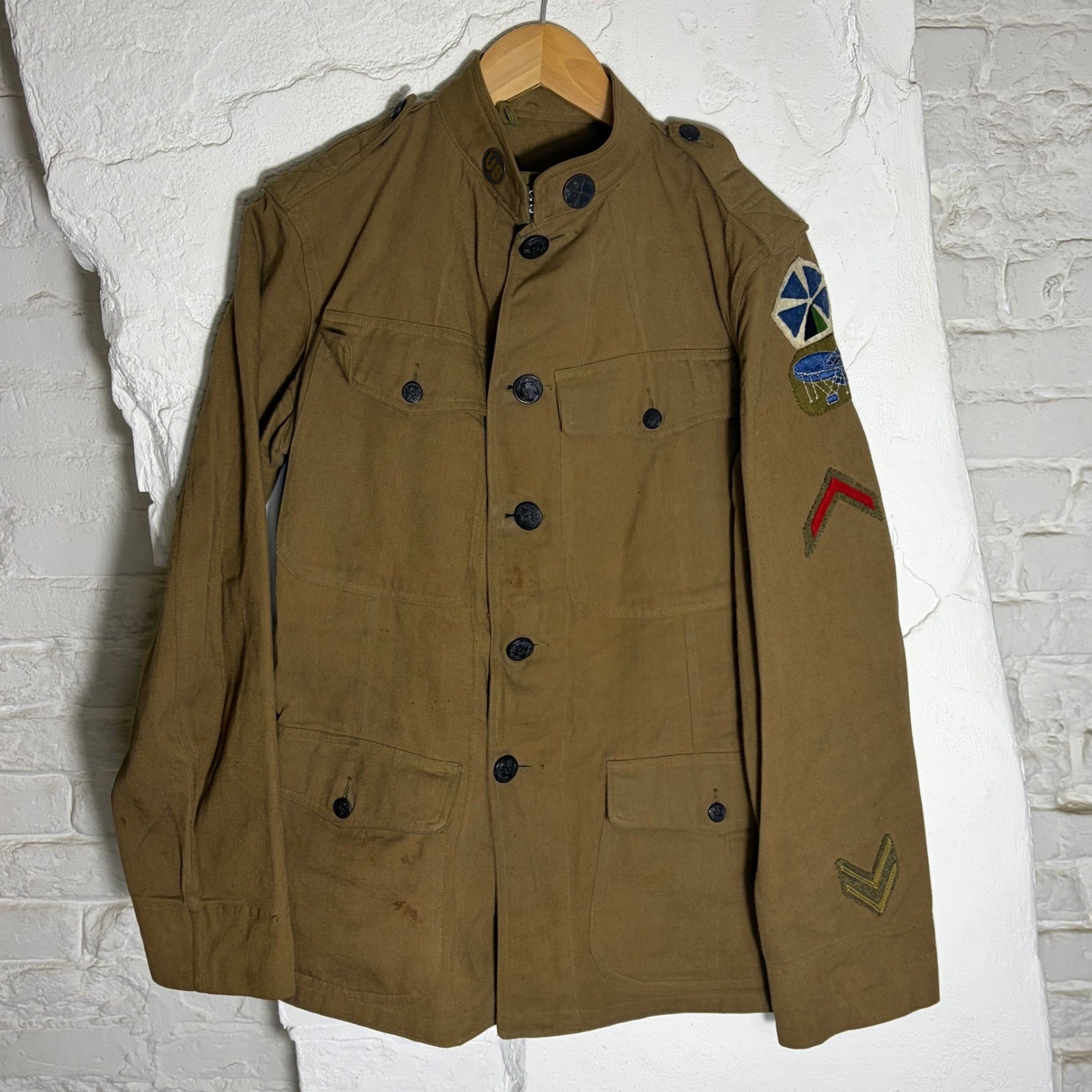 Vintage WWI US Army Signal Balloon Corps M1917 Wool Summer Service Coat Tunic Vintage WWI US Army Signal Balloon Corps M1917 Wool Summer Service Coat Tunic