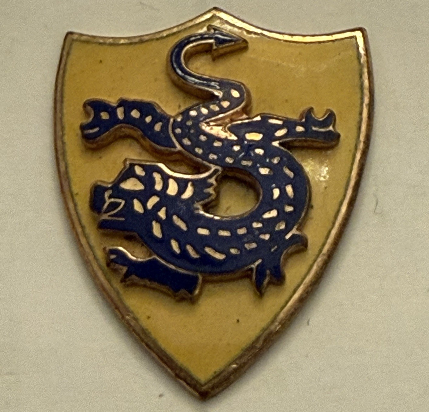 Vintage Drexel University Pin Enamel Blue Dragon & Gold Tone Metal 2 Clasps