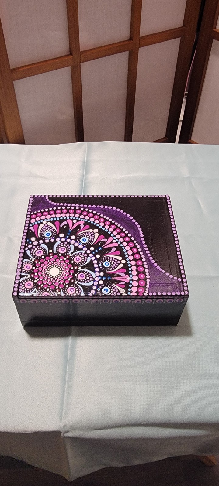 Decorative Hand Painted Wooden Trinket Box