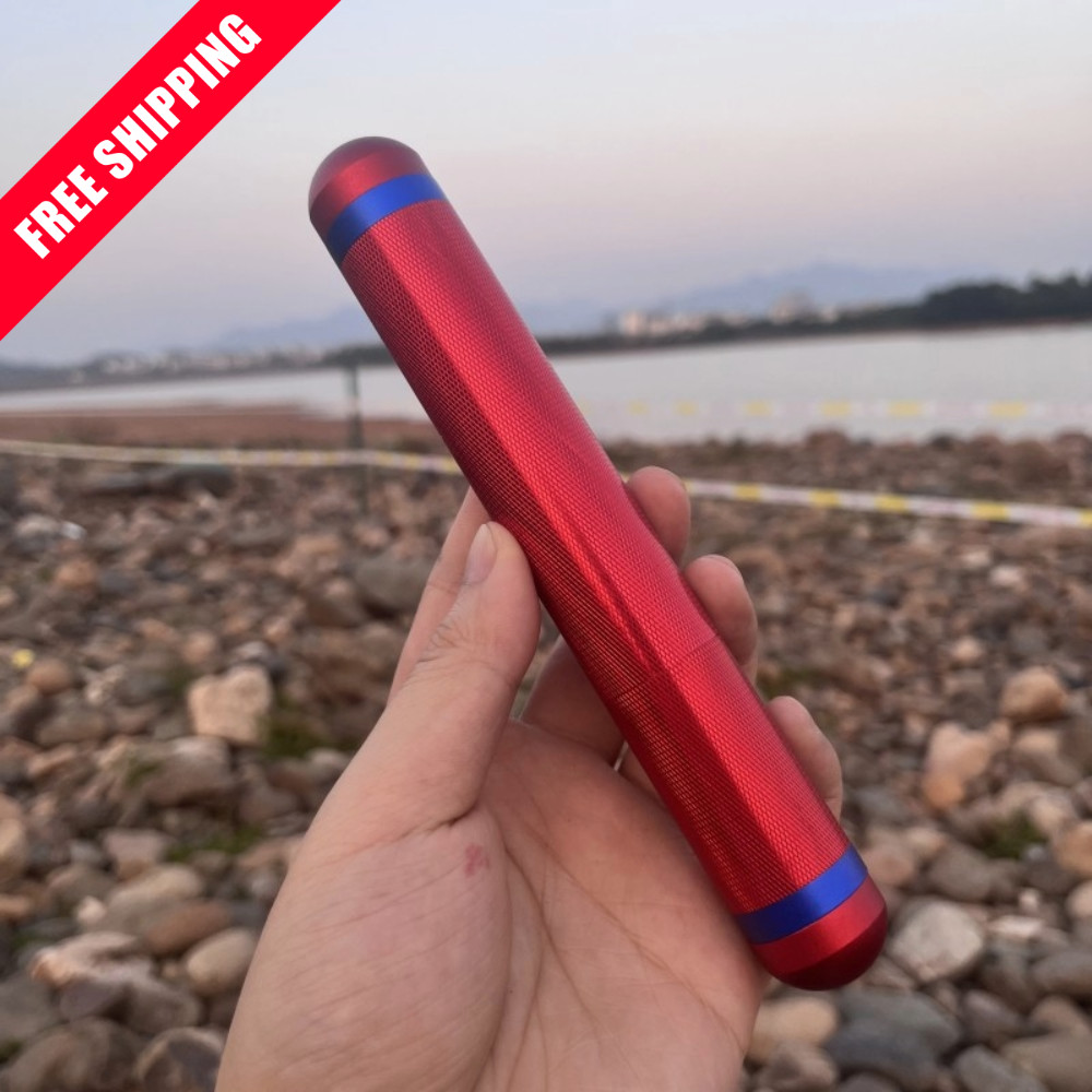 Red Aluminum Cigar Tube Humidor Moisture Proof Storage Case Travel Holder
