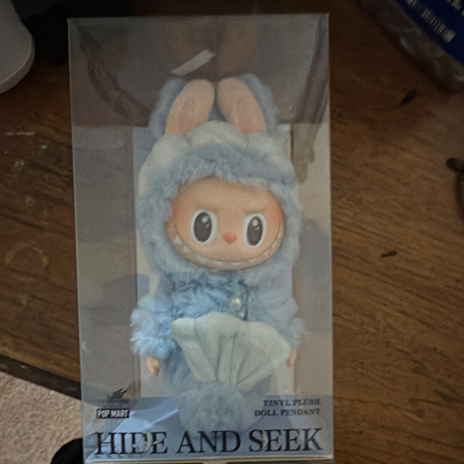 POP MART THE MONSTERS Labubu Hide and Seek Vinyl Plush Keychain Blue POP MART THE MONSTERS Labubu Hide and Seek Vinyl Plush Keychain Blue