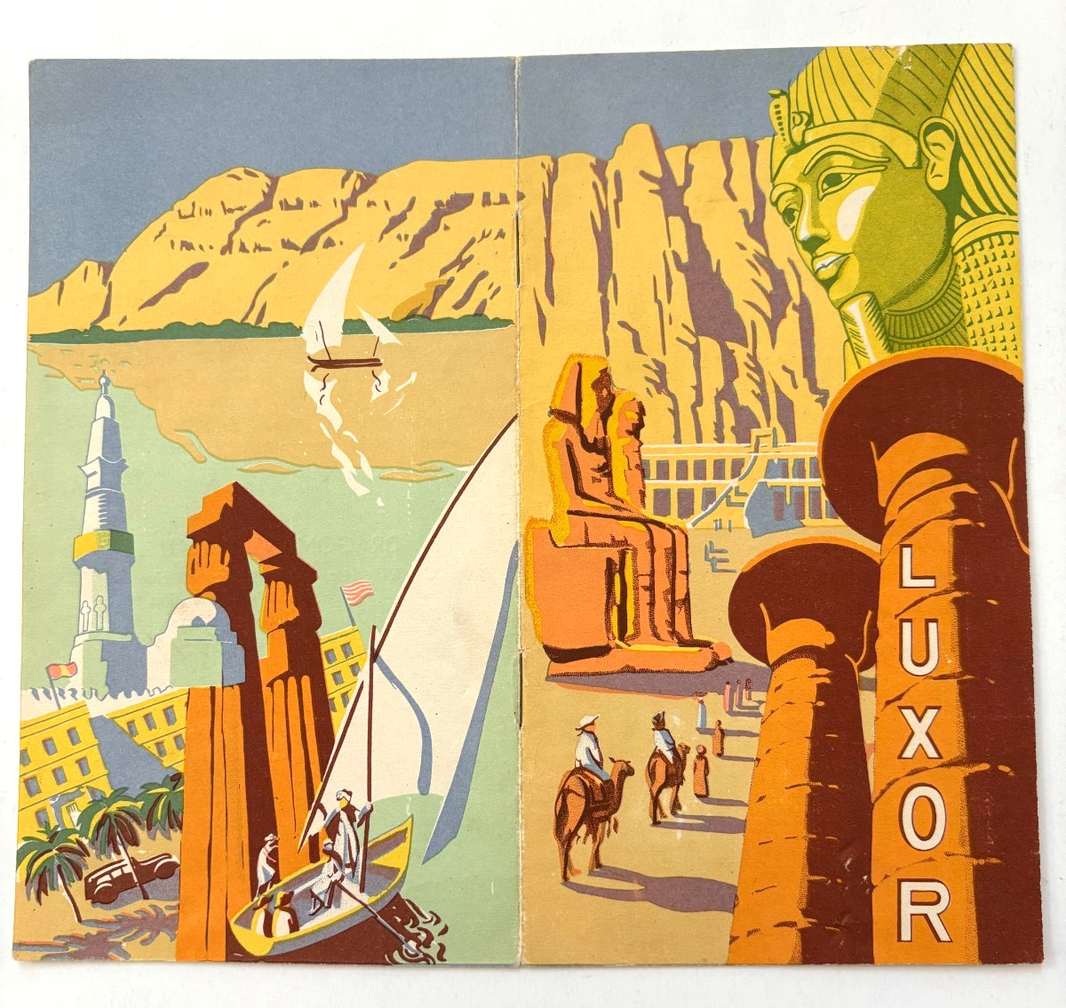 1930's Travel Booklet "Luxor" w/ Gorgeous Color Art Deco Cover of Ruins * 1930's Travel Booklet "Luxor" w/ Gorgeous Color Art Deco Cover of Ruins *
