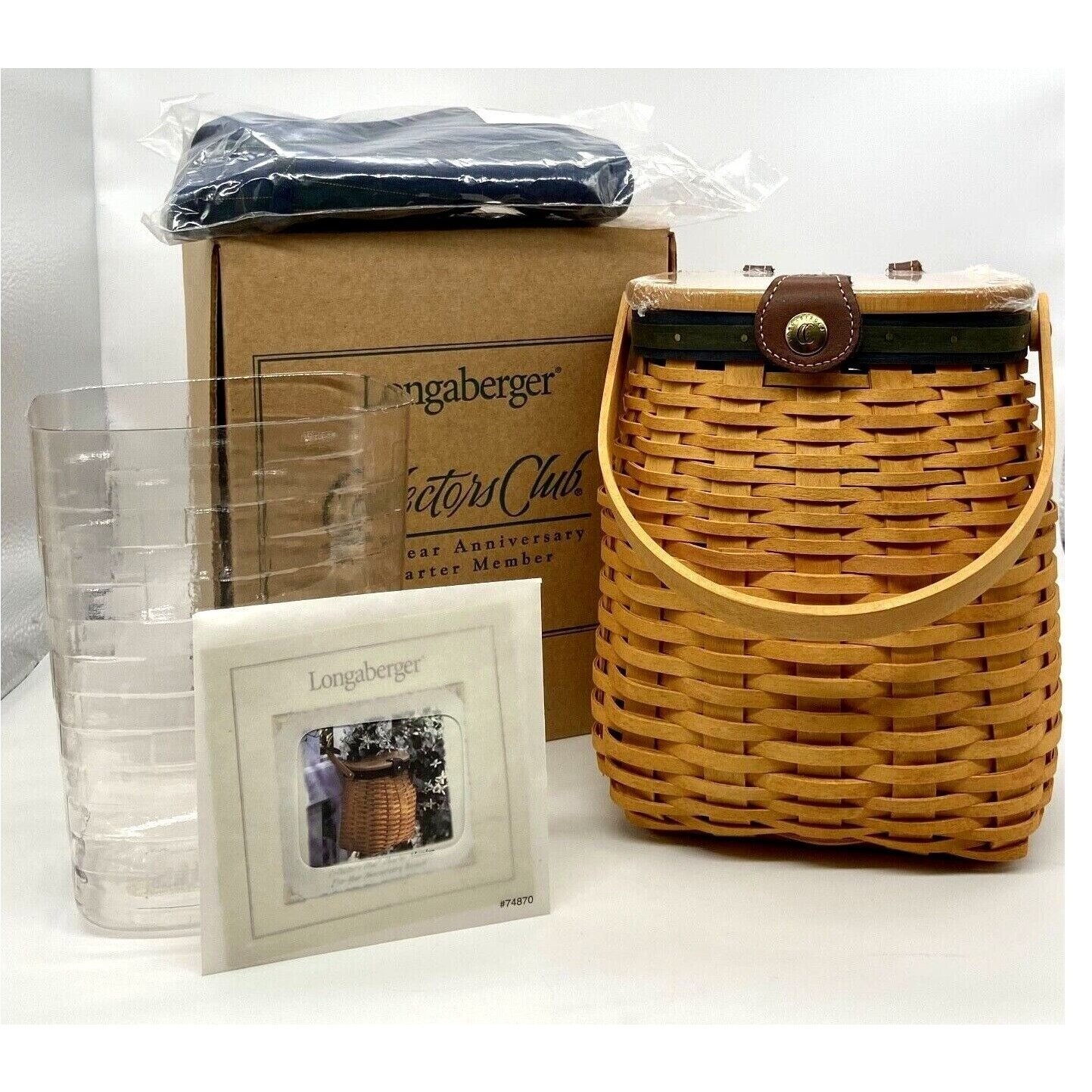 NIB Longaberger Collectors Club Charter Member 5 Yr Anniversary Basket 2001