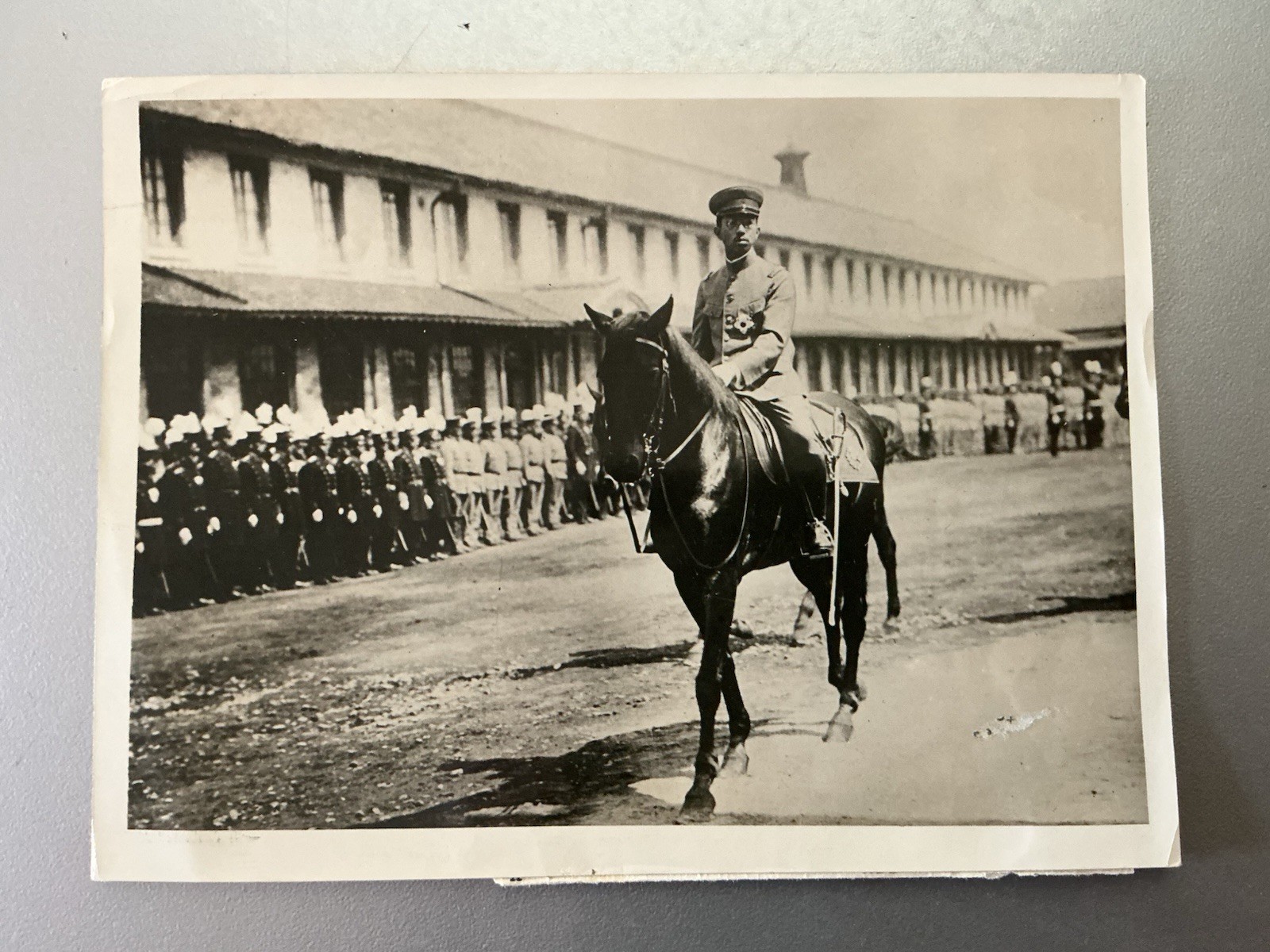 c. 1926 Emperor Hirohito Reviews His Officers — “Latest Photo of Japan’s Ruler” c. 1926 Emperor Hirohito Reviews His Officers — “Latest Photo of Japan’s Ruler”