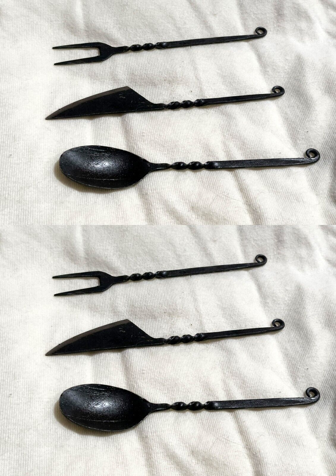 Medieval 2 Cutlery Sets Forged Spoon Fork & Knife 2