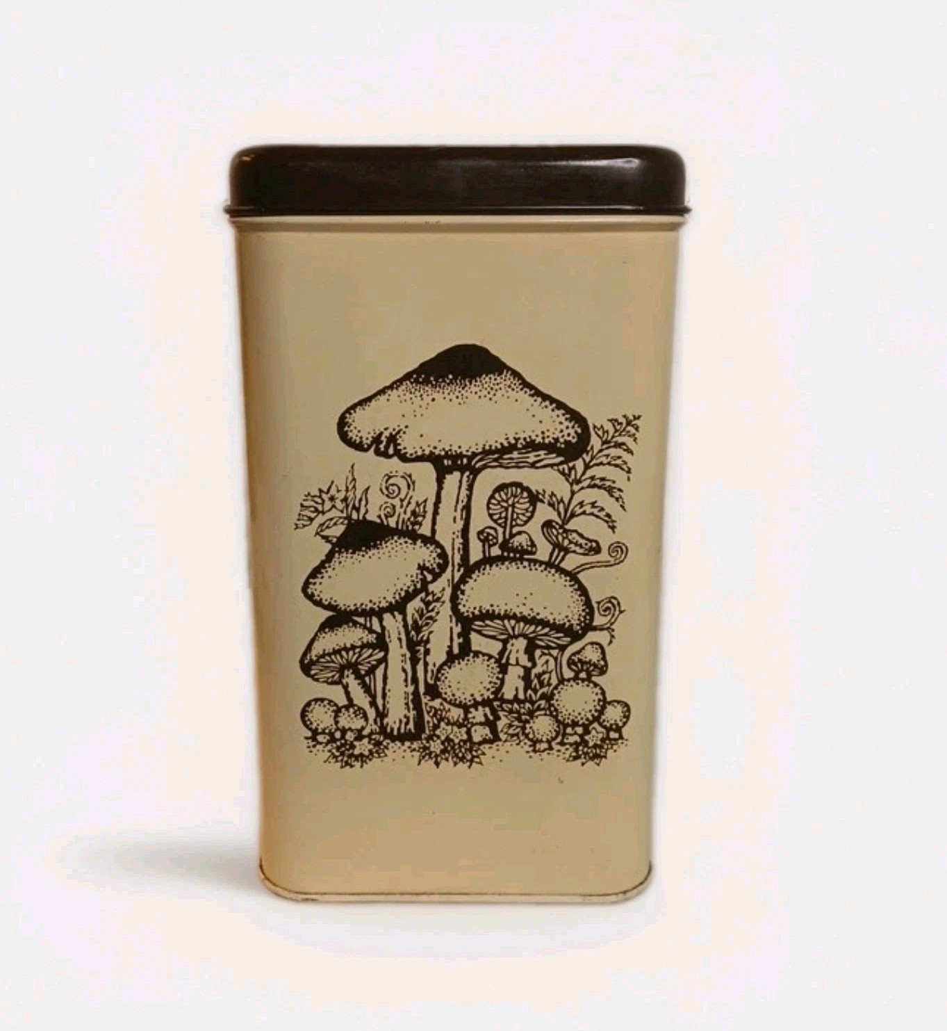 Vintage MCM Cheinco Mushroom Tin Large Canister Merry Mushroom Mod Mid-Century Vintage MCM Cheinco Mushroom Tin Large Canister Merry Mushroom Mod Mid-Century