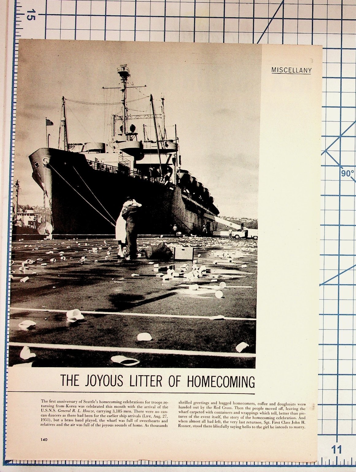 1951 Seattle Korean War Troops Homecoming USNS General R.L. Howze Magazine Photo 1951 Seattle Korean War Troops Homecoming USNS General R.L. Howze Magazine Photo