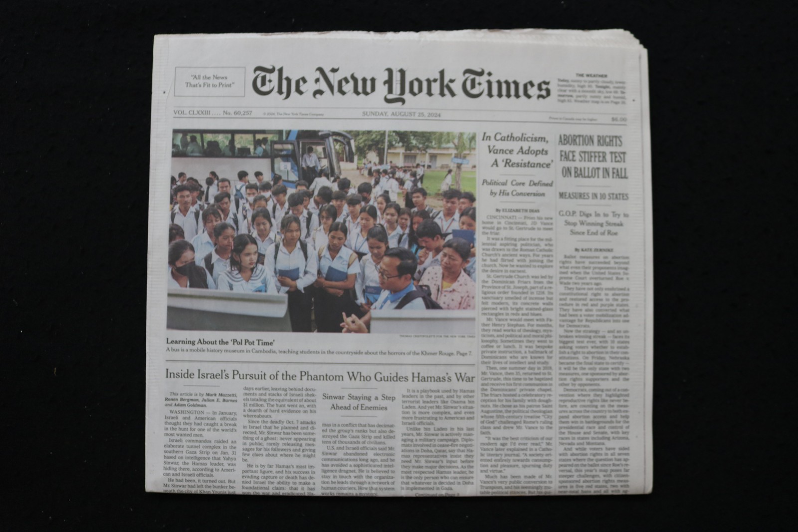 2024 AUGUST 25 NEW YORK TIMES - ABORTION RIGHTS FACE STIFFER TEST ON FALL BALLOT 2024 AUGUST 25 NEW YORK TIMES - ABORTION RIGHTS FACE STIFFER TEST ON FALL BALLOT