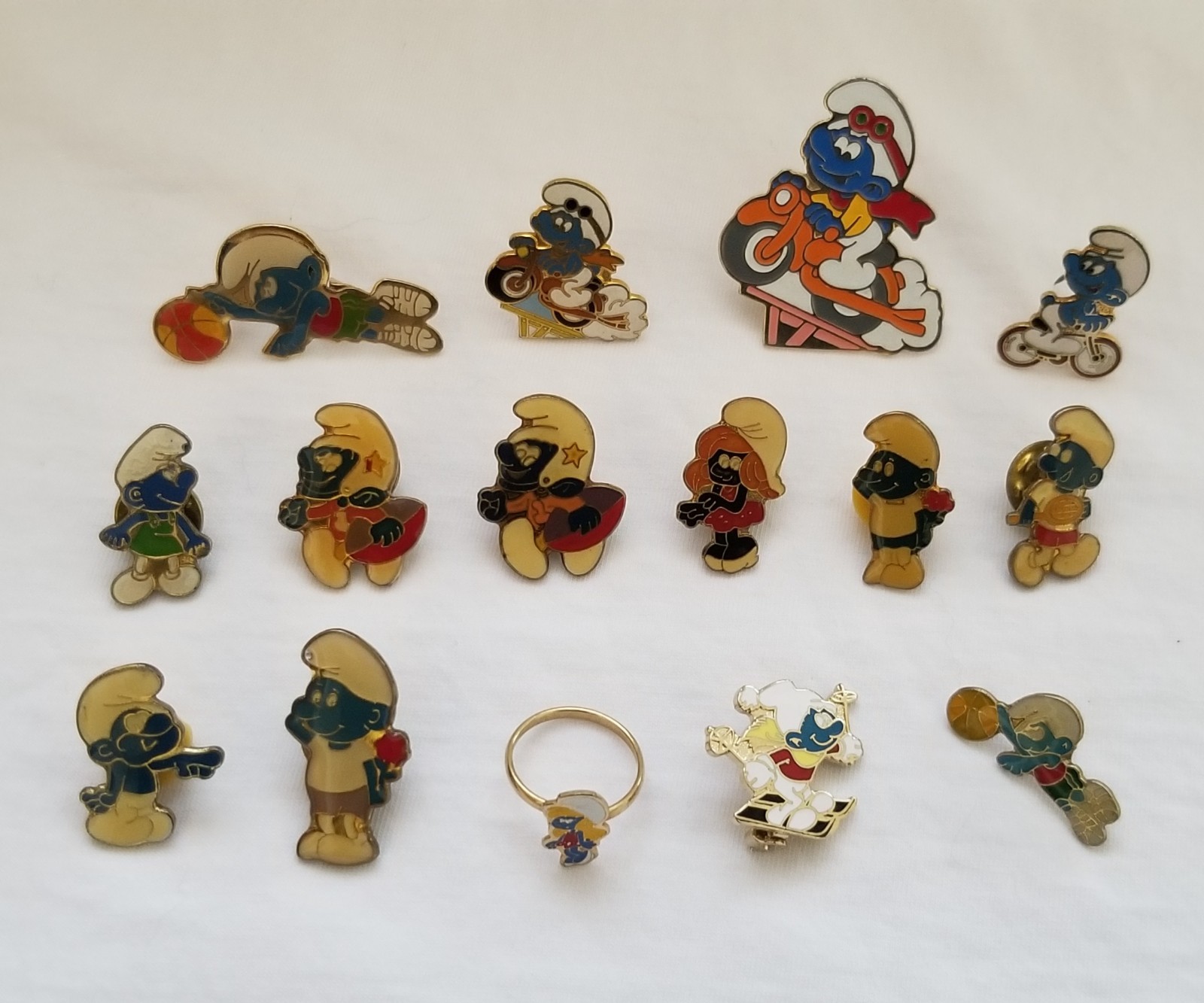 Vintage 1980s Peyo Smurfs Enamel Pin Lot - 15pc Collection: Lapel Pins, Brooches Vintage 1980s Peyo Smurfs Enamel Pin Lot - 15pc Collection: Lapel Pins, Brooches