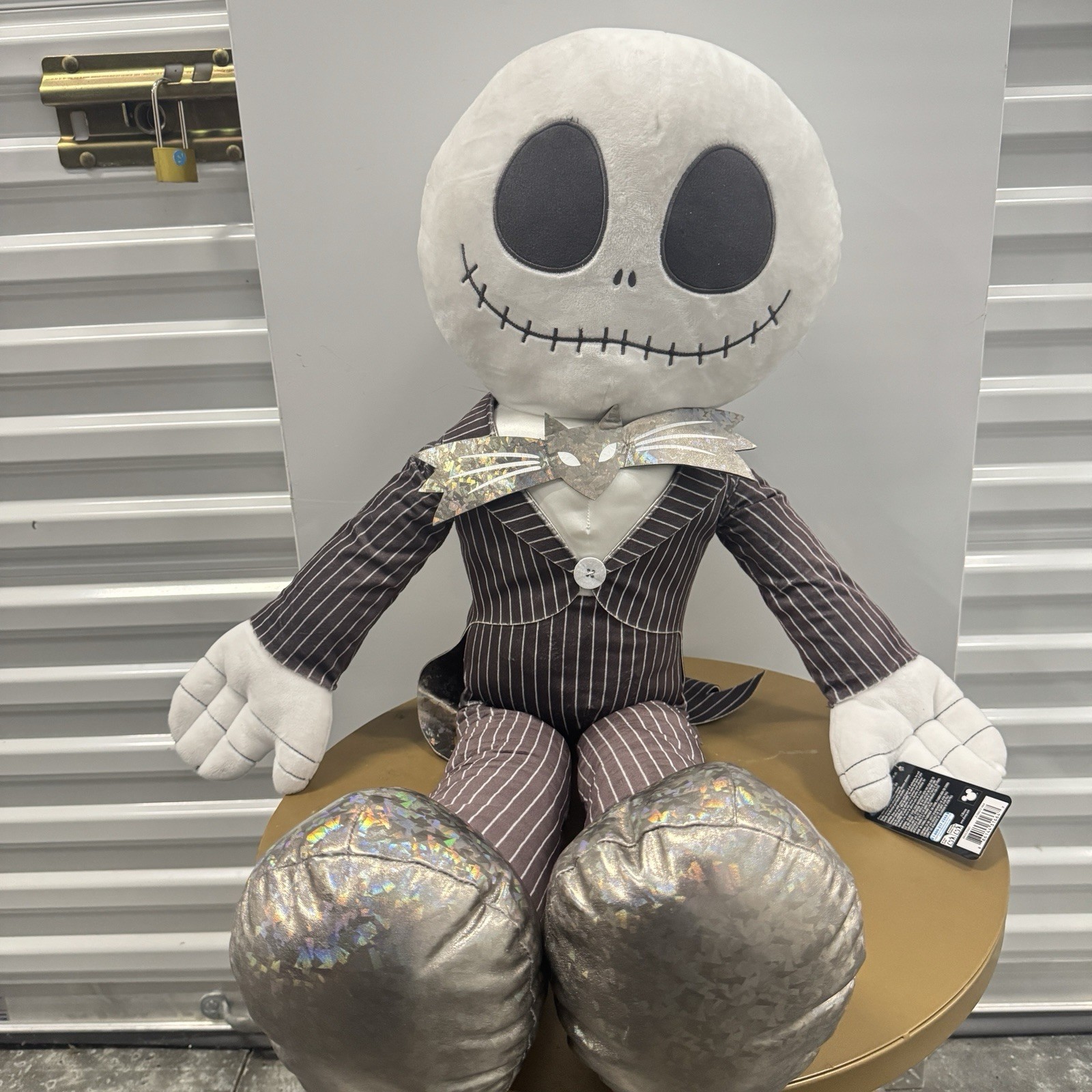 Disney 100 Jumbo 3ft Jack Skellington Plush w/Metallic Shimmer Bow Tie & Shoes