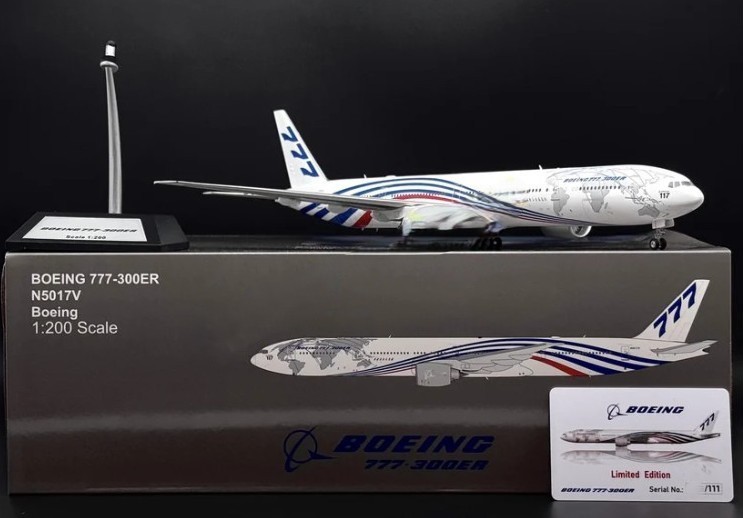 Inflight KJ-B77W-162 Boeing 777-30ER House Color N5017V Diecast 1/200 Jet Model Inflight KJ-B77W-162 Boeing 777-30ER House Color N5017V Diecast 1/200 Jet Model