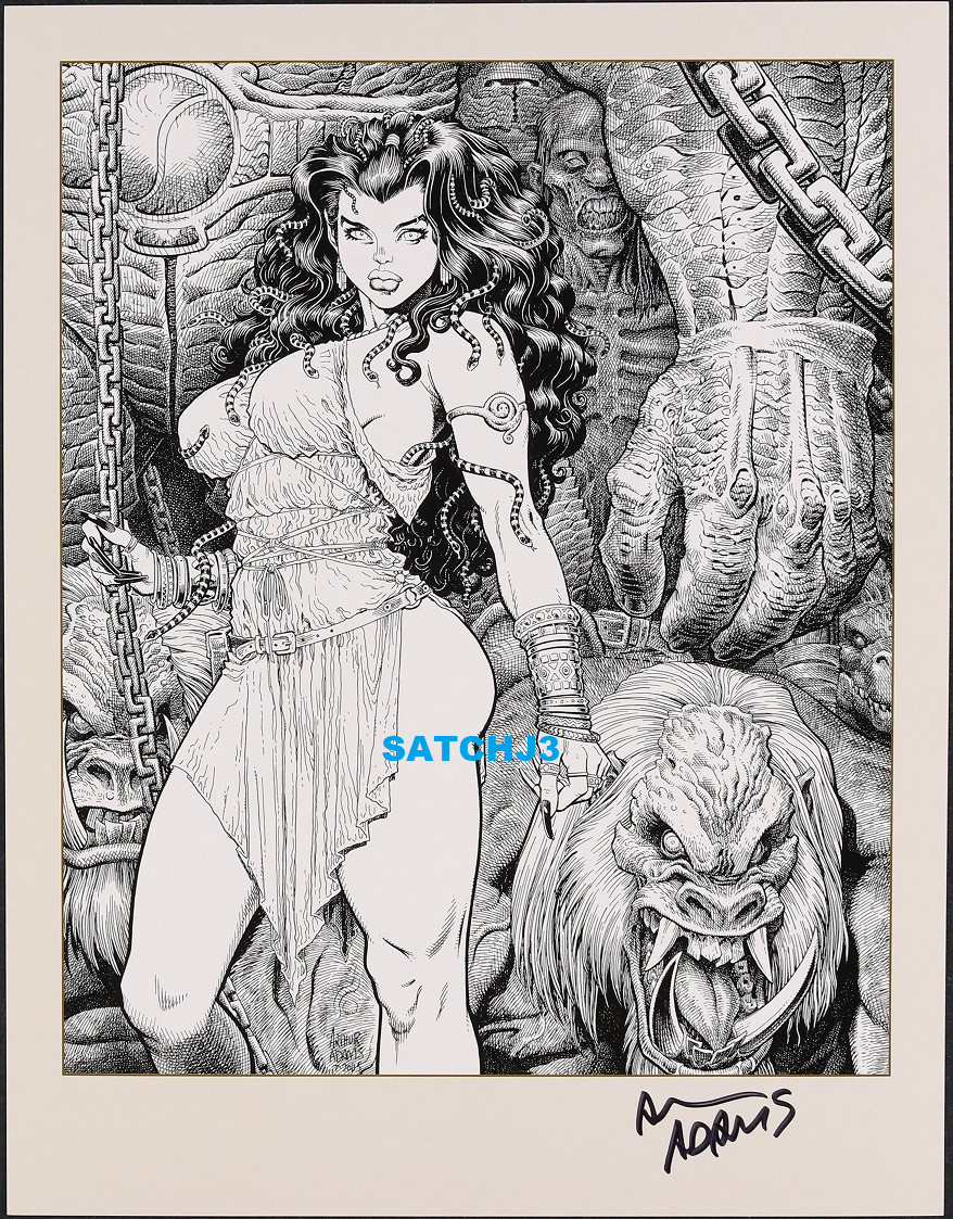 ARTHUR ADAMS ART SIGNED ORIGINAL PRINT MEDUSA MONSTER MARVEL COMICS COVER LEGEND ARTHUR ADAMS ART SIGNED ORIGINAL PRINT MEDUSA MONSTER MARVEL COMICS COVER LEGEND