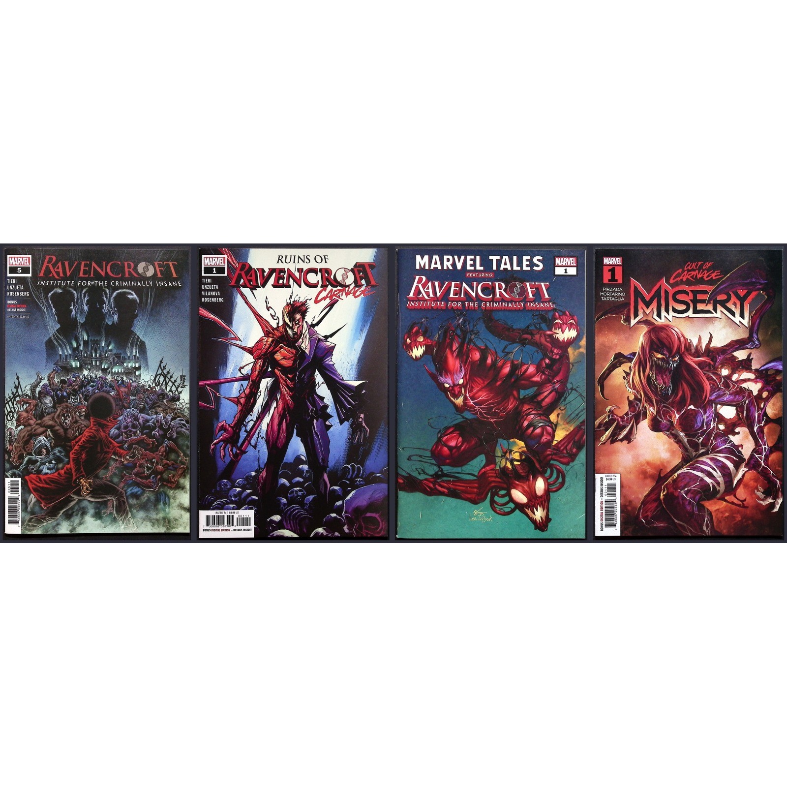Marvel Ravencroft Institute Cult of Carnage Misery #1 Ruins of Ravencroft 4x Lot Marvel Ravencroft Institute Cult of Carnage Misery #1 Ruins of Ravencroft 4x Lot