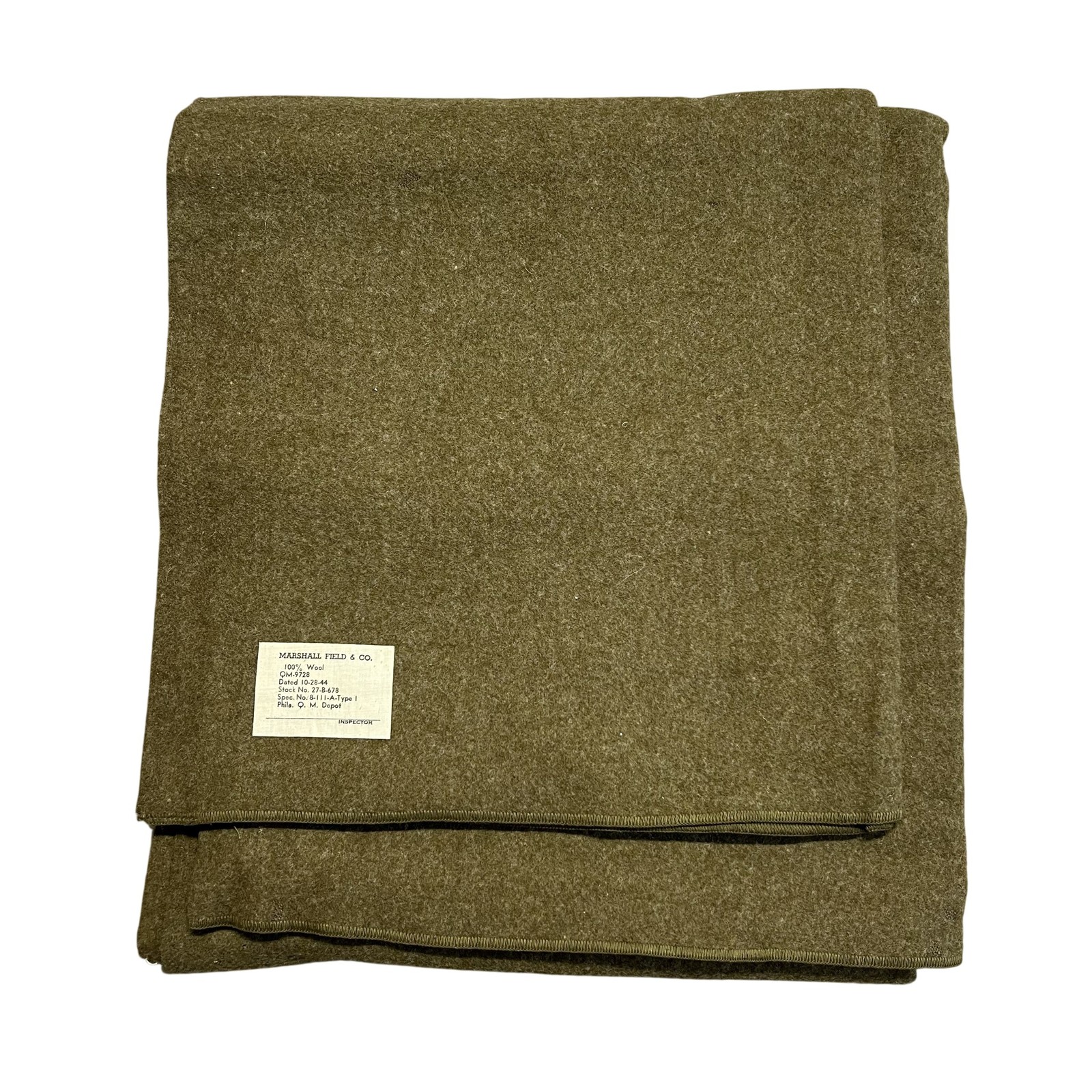 Vintage 1944 Marshall Field US Army Wool Blanket Olive Drab WWII Military USA Vintage 1944 Marshall Field US Army Wool Blanket Olive Drab WWII Military USA