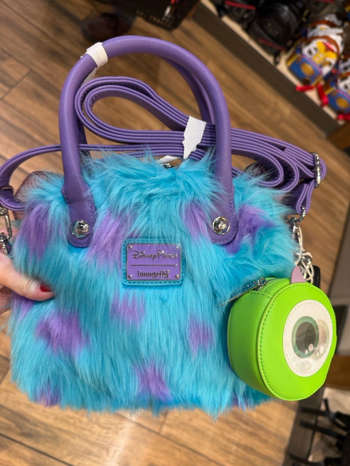 Disney Loungefly Monsters Inc Sulley Mike Wazowski Fur Tote Crossbody Bag 2026 Disney Loungefly Monsters Inc Sulley Mike Wazowski Fur Tote Crossbody Bag 2026