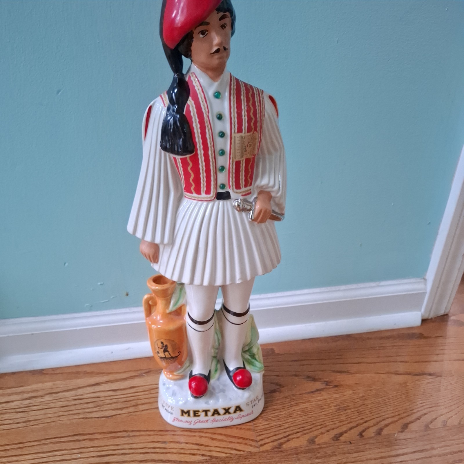 Rare Vintage Metaxa Ouzo Greek Soldier  Decanter  Liquor Wine Bottle 