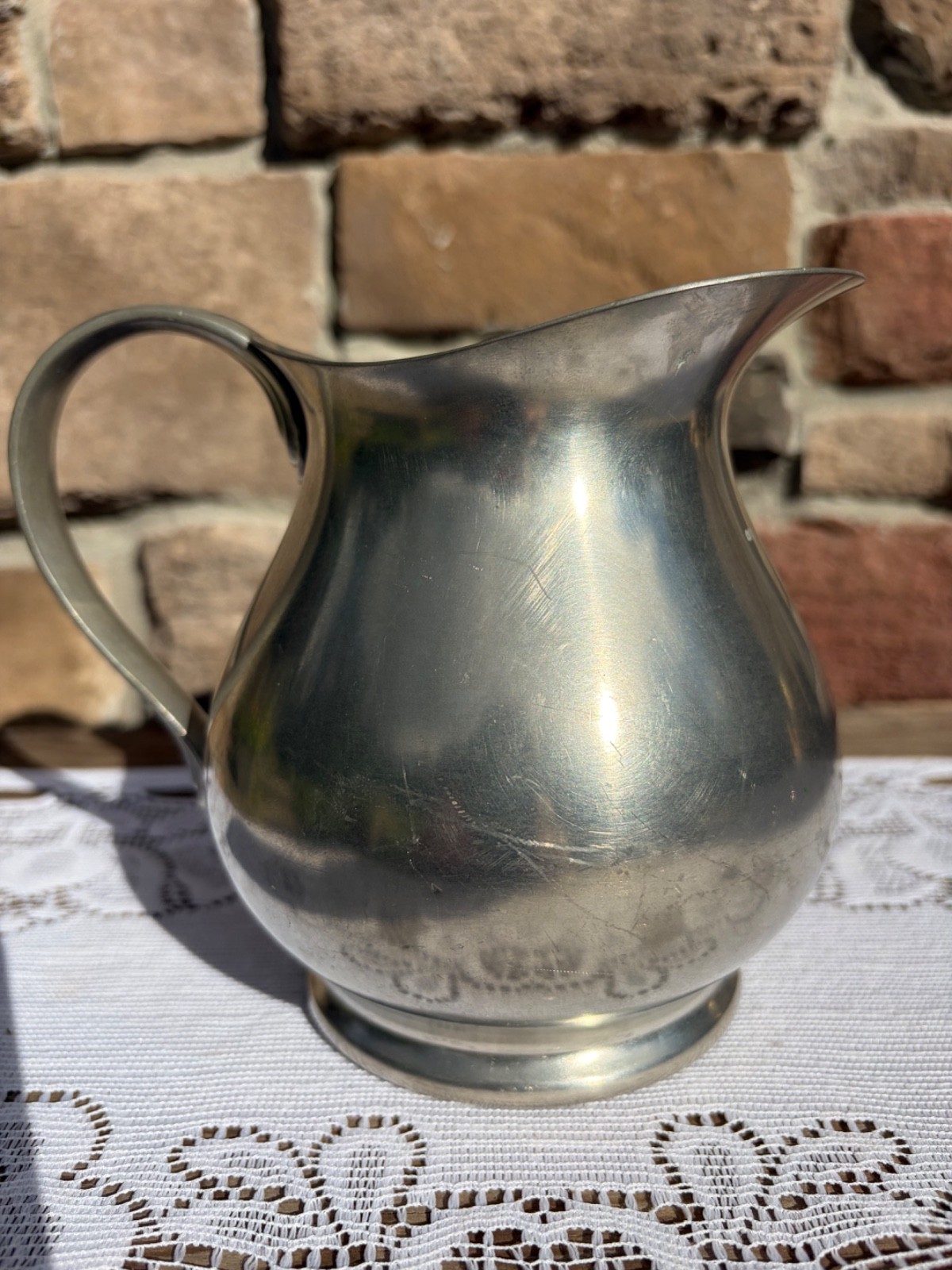 Vintage Royal Holland Pewter Water Pitcher w/ Ice Guard KMD Tiel Daalderop 6"