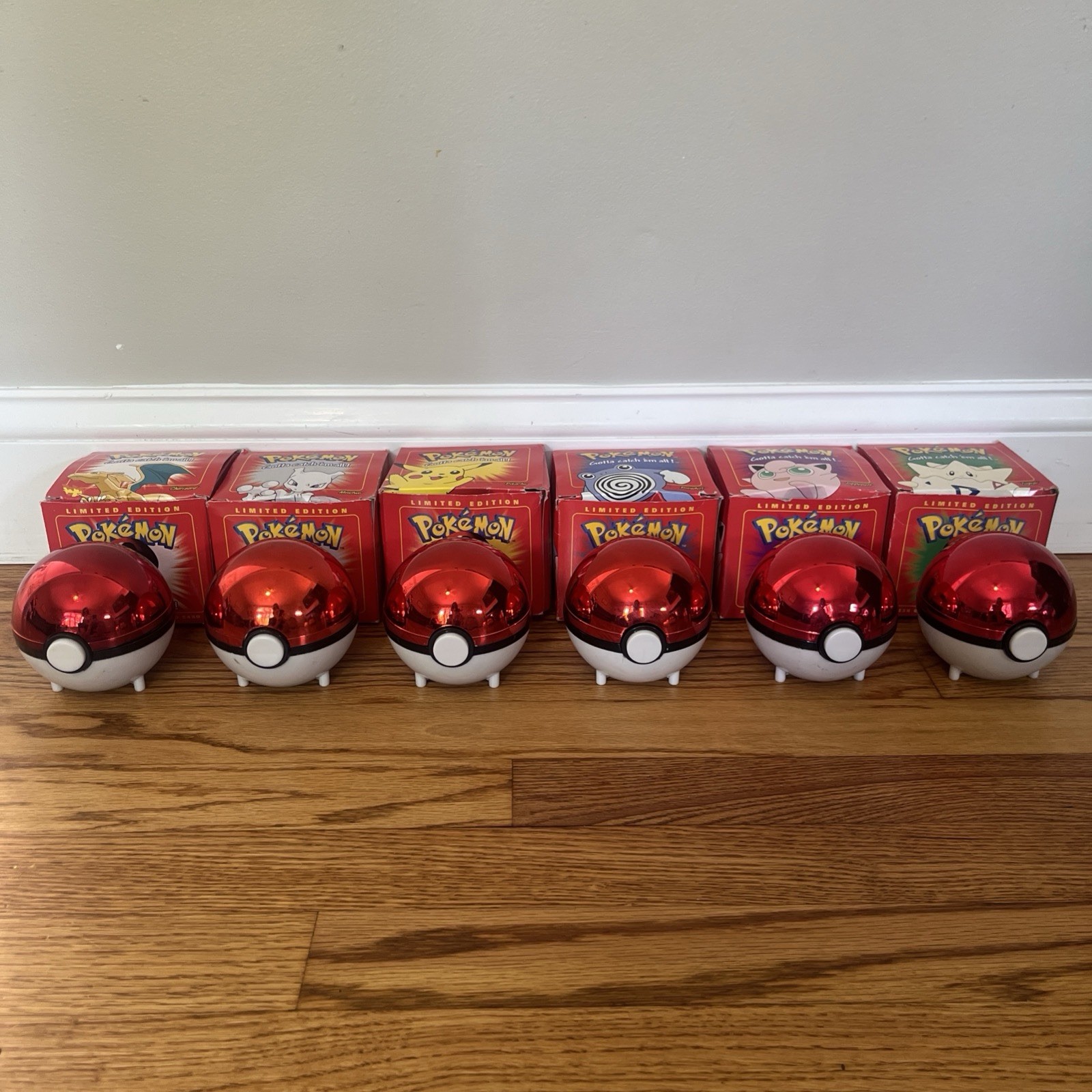 Pokémon 23k Gold Plated Card 1999 Burger King Complete Set of 6 Red Box