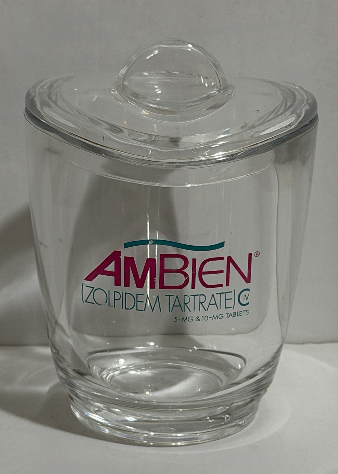 RARE Ambien Drug Rep Promo Candy Jar Acrylic Container With Lid Advertising RARE Ambien Drug Rep Promo Candy Jar Acrylic Container With Lid Advertising